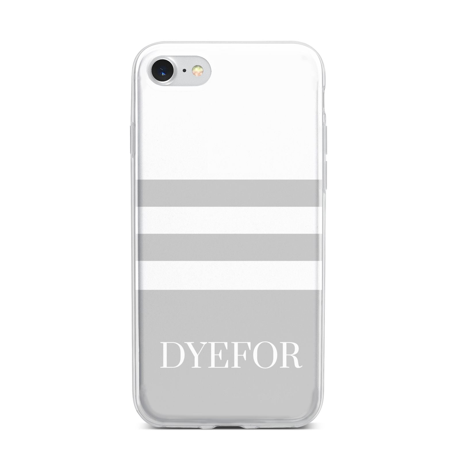 Stripes Personalised Name iPhone 7 Bumper Case on Silver iPhone
