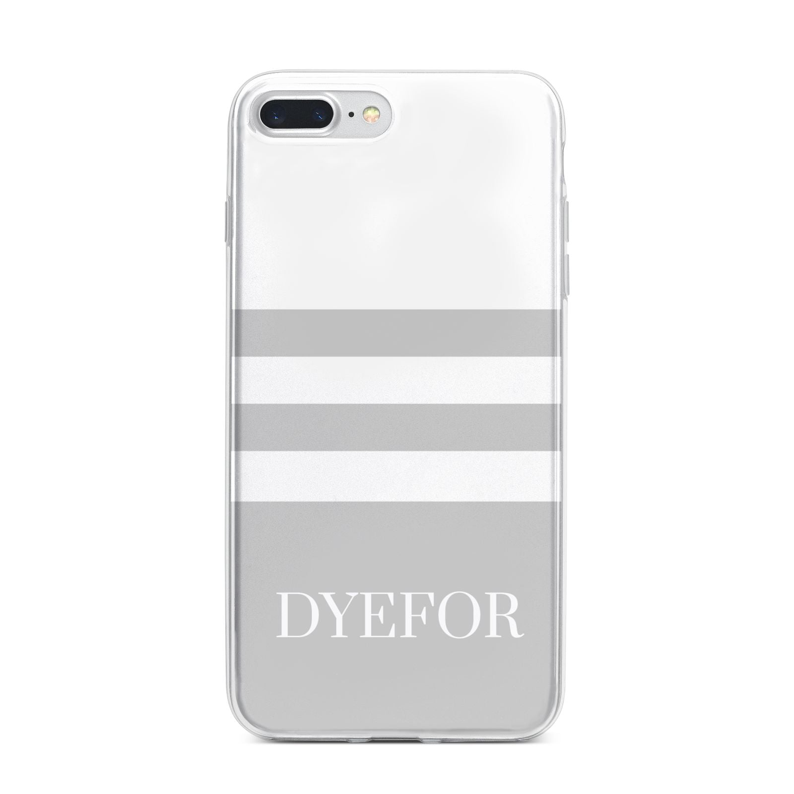 Stripes Personalised Name iPhone 7 Plus Bumper Case on Silver iPhone