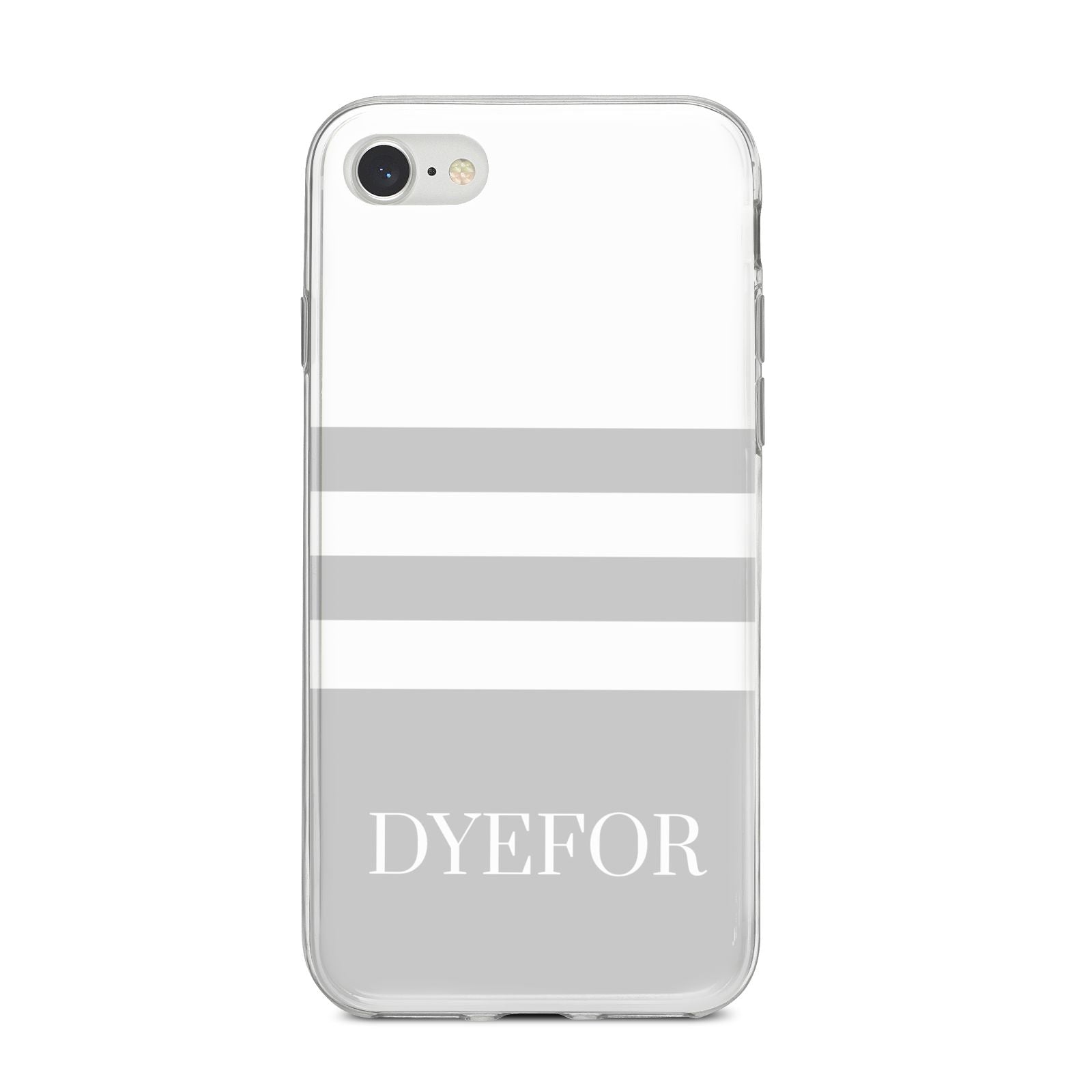 Stripes Personalised Name iPhone 8 Bumper Case on Silver iPhone