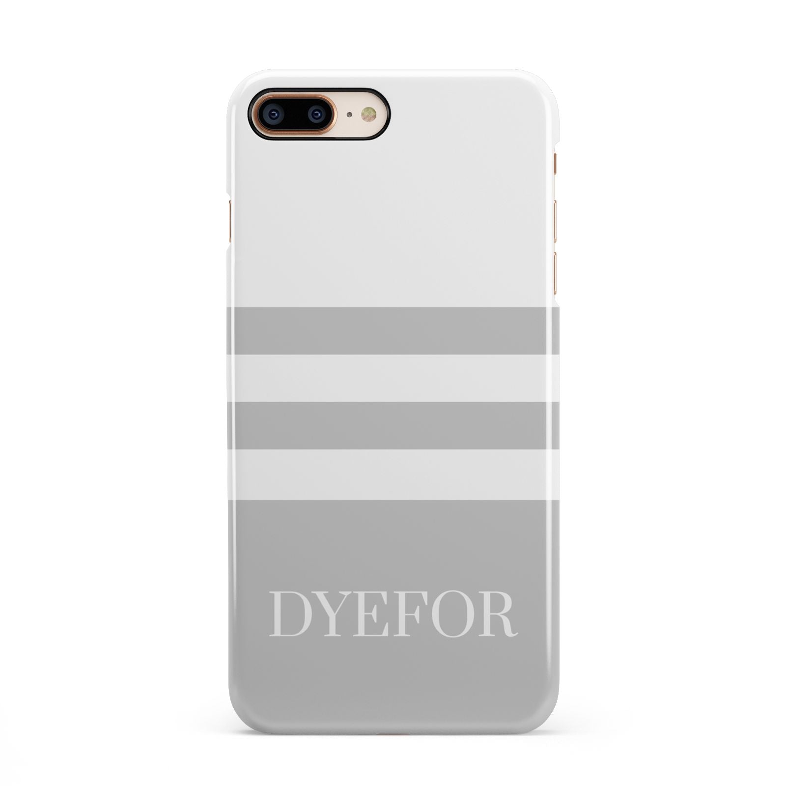 Stripes Personalised Name iPhone 8 Plus 3D Snap Case on Gold Phone