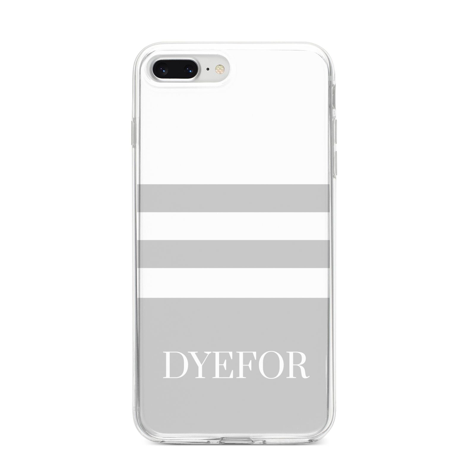 Stripes Personalised Name iPhone 8 Plus Bumper Case on Silver iPhone