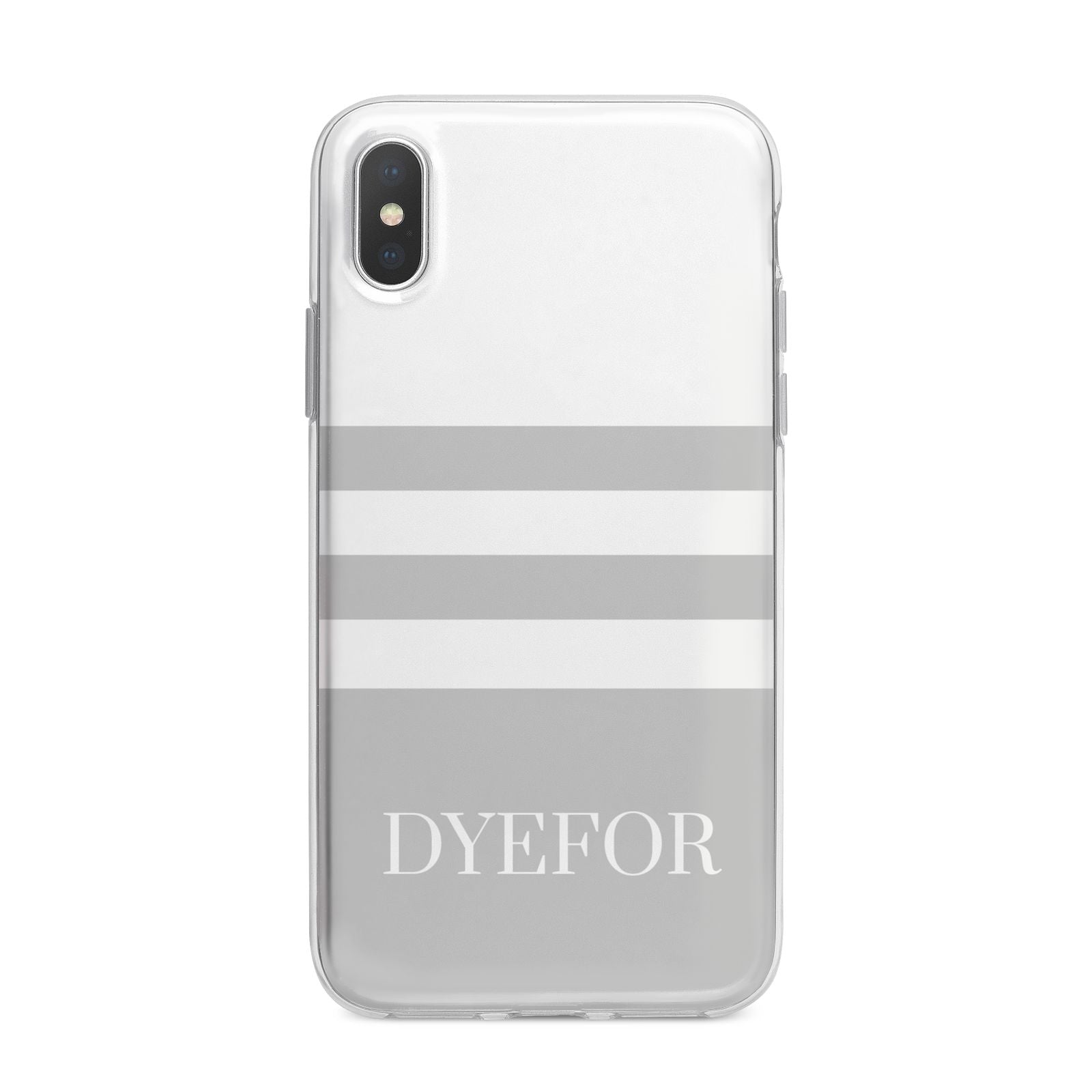 Stripes Personalised Name iPhone X Bumper Case on Silver iPhone Alternative Image 1