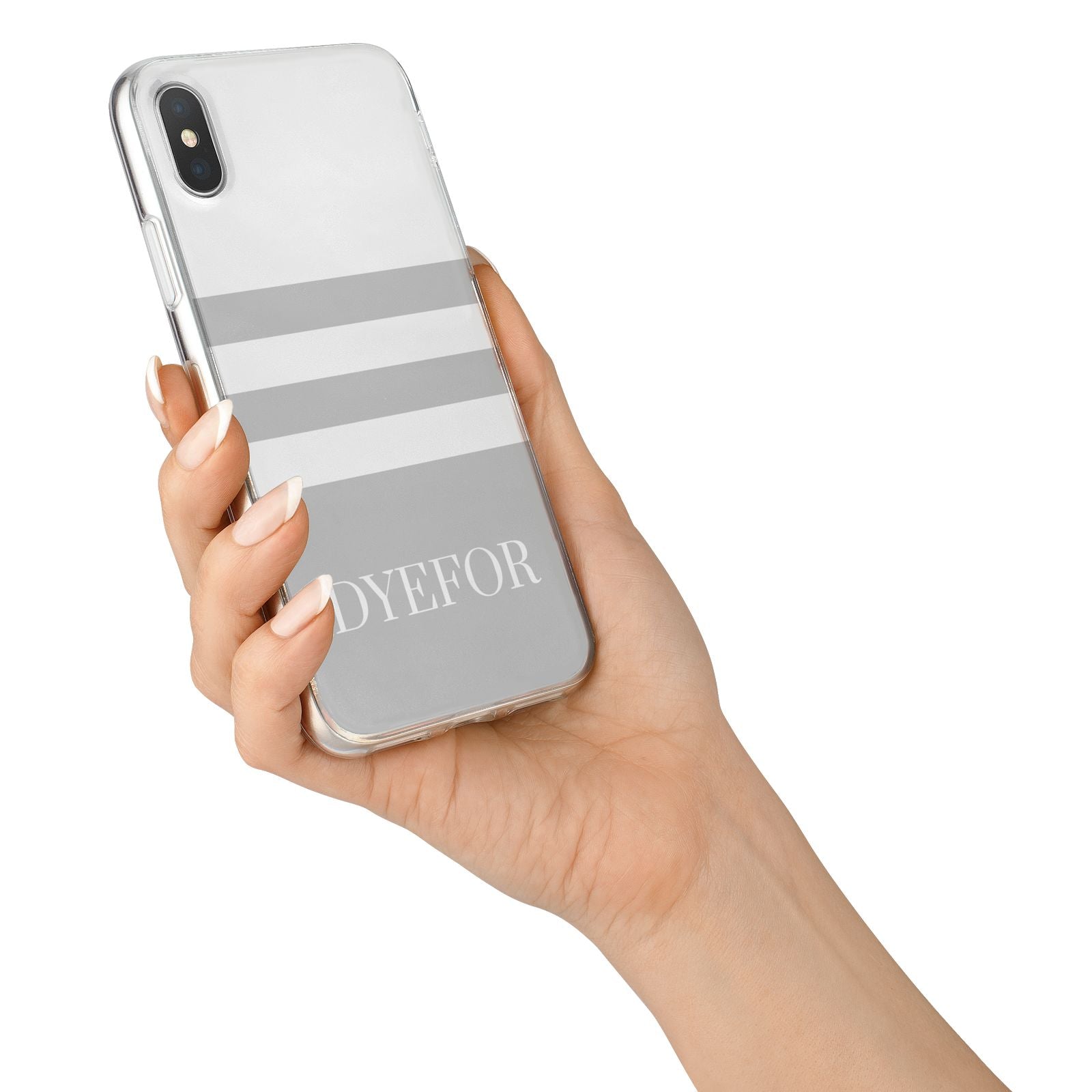 Stripes Personalised Name iPhone X Bumper Case on Silver iPhone Alternative Image 2
