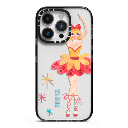 Sugarplum Nutcracker Personalised iPhone 14 Pro Black Impact Case on Silver phone