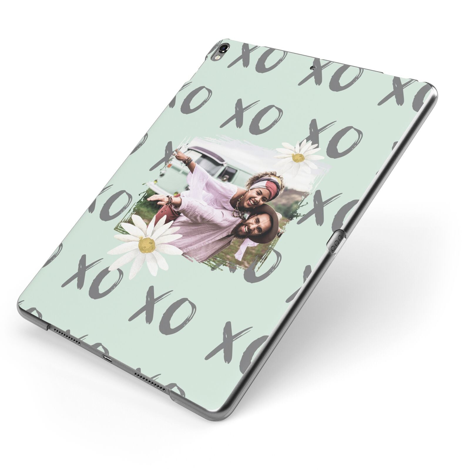 Summer Custom Photo Apple iPad Case on Grey iPad Side View