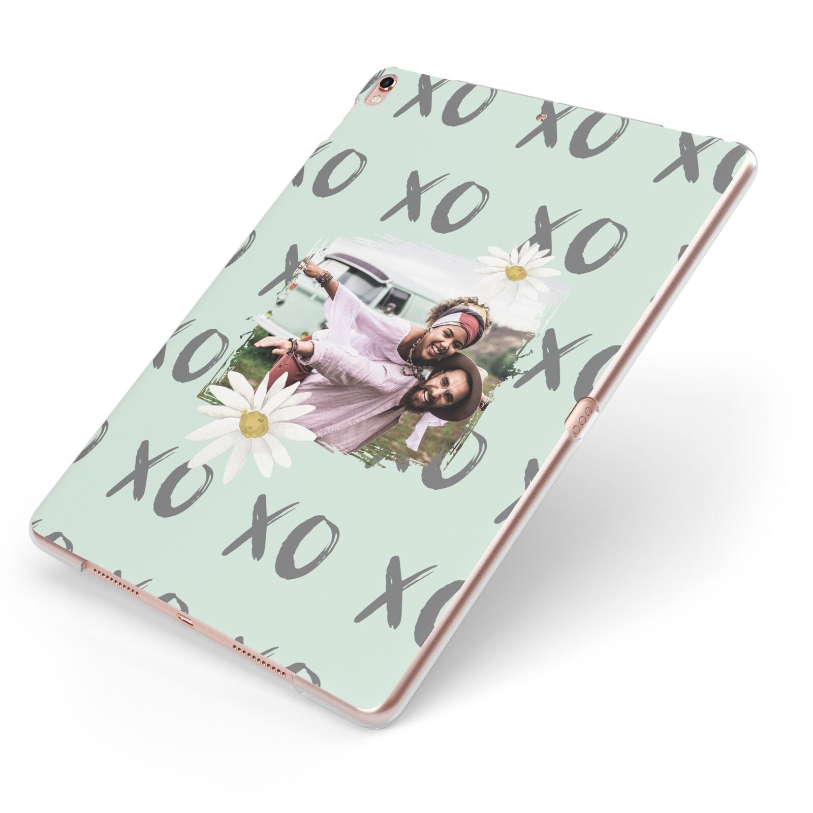 Summer Custom Photo Apple iPad Case on Rose Gold iPad Side View