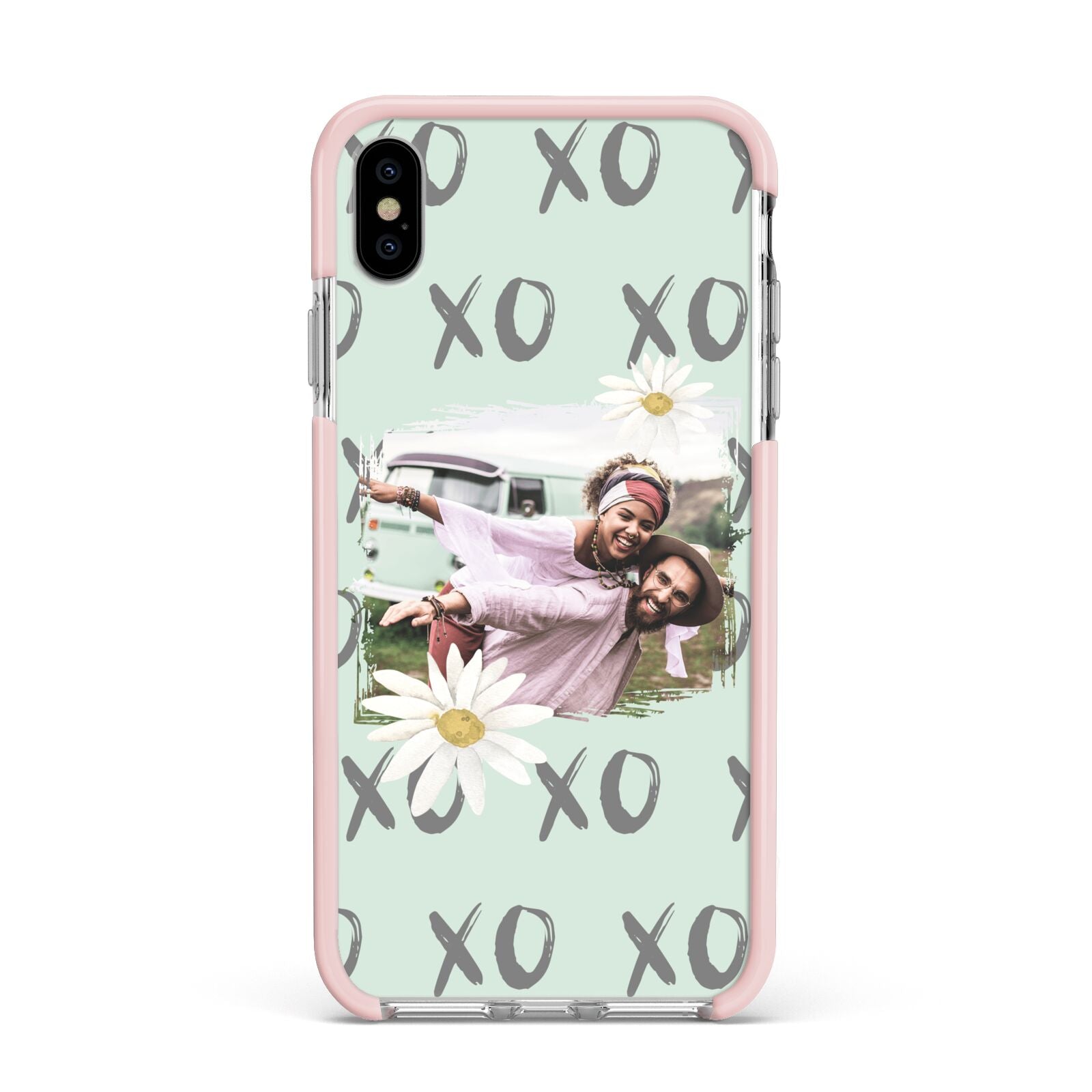 Summer Custom Photo Apple iPhone Xs Max Impact Case Pink Edge on Silver Phone