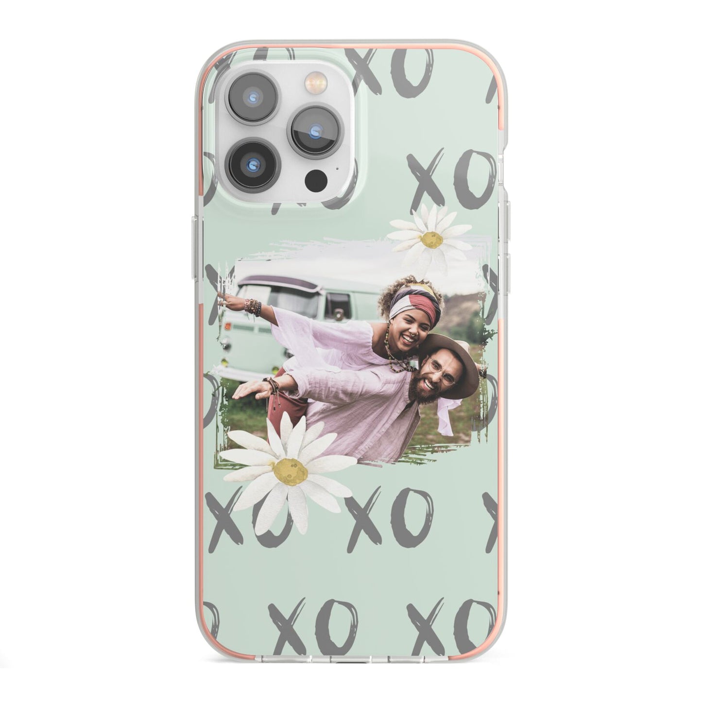 Summer Custom Photo iPhone 13 Pro Max TPU Impact Case with Pink Edges
