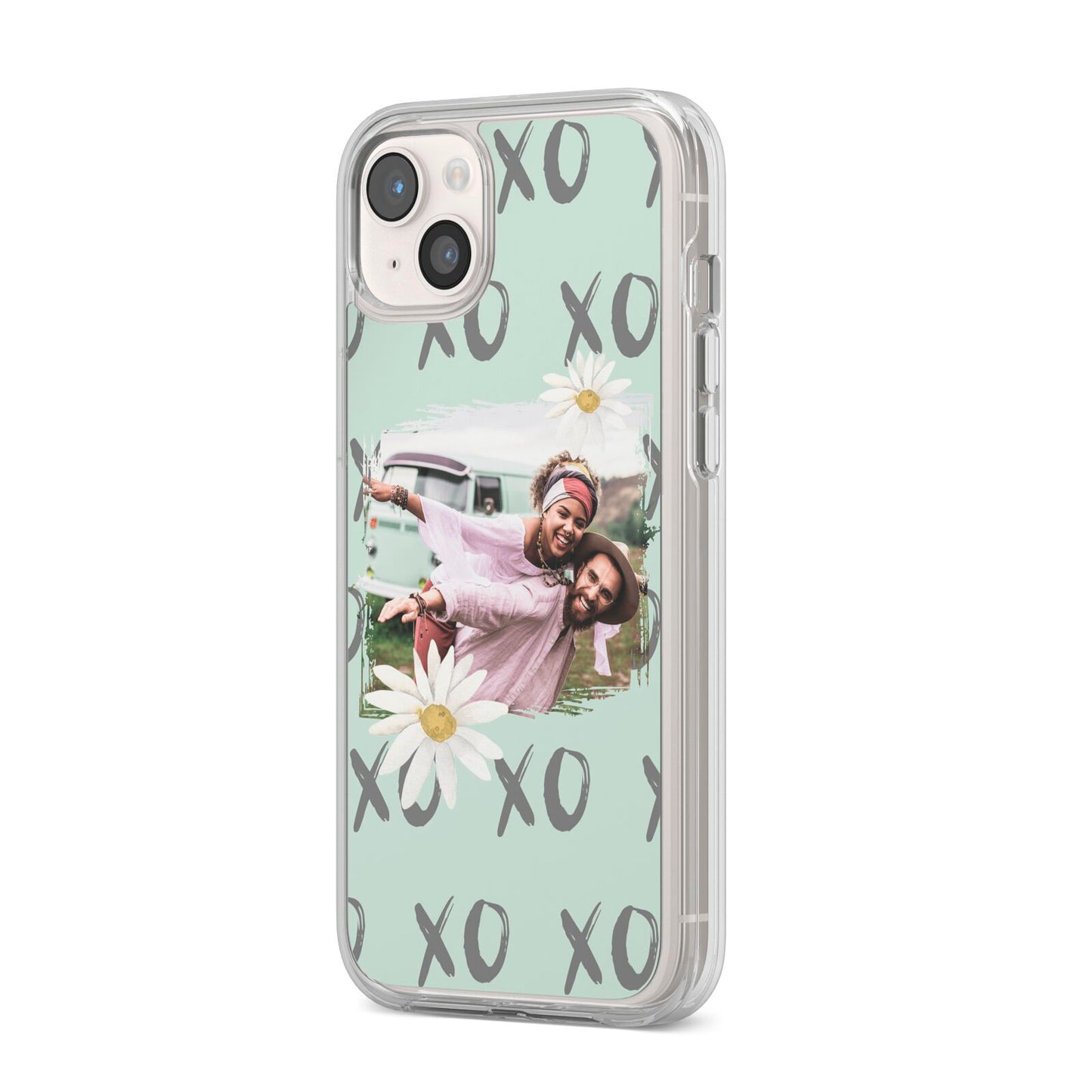 Summer Custom Photo iPhone 14 Plus Clear Tough Case Starlight Angled Image