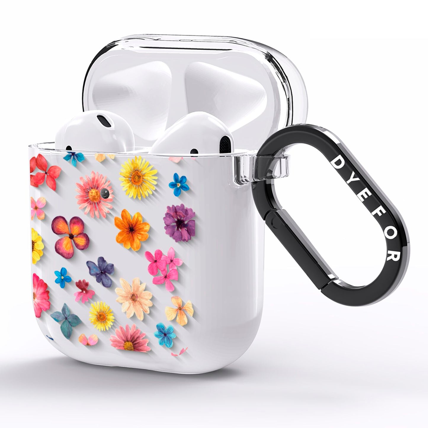 Summer Floral AirPods Clear Case Side Image