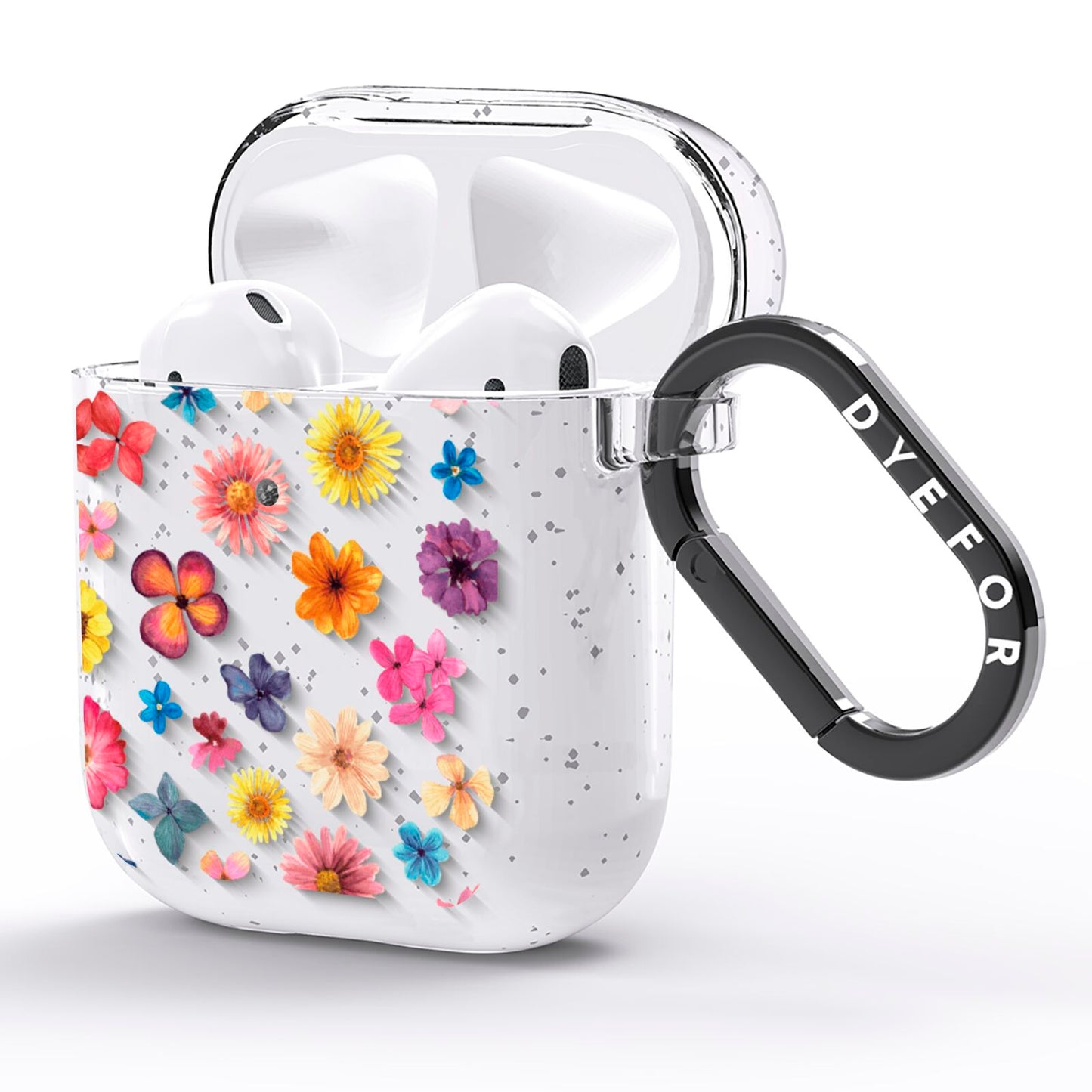 Summer Floral AirPods Glitter Case Side Image