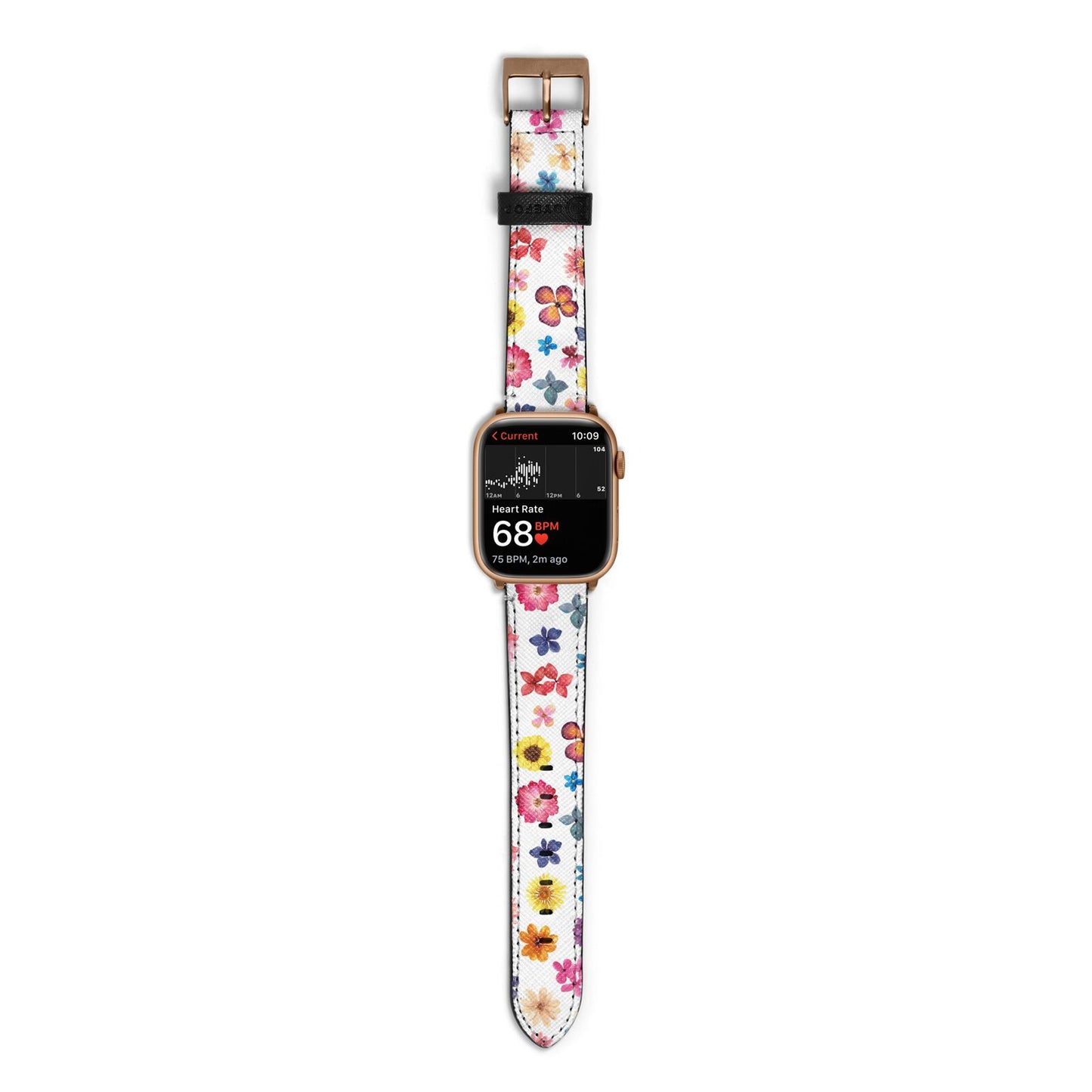 Summer Floral Apple Watch Strap Size 38mm with Gold Hardware