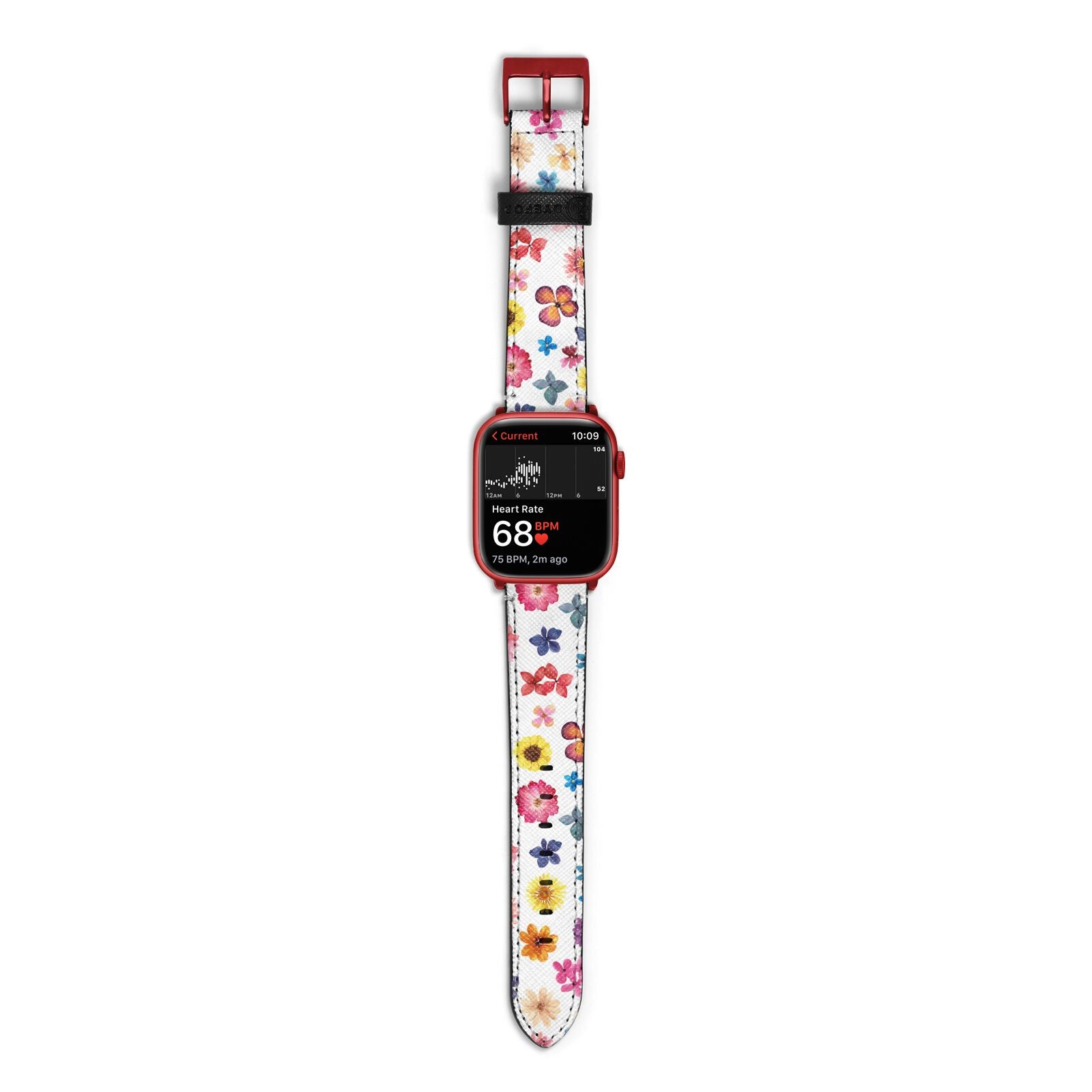 Summer Floral Apple Watch Strap Size 38mm with Red Hardware