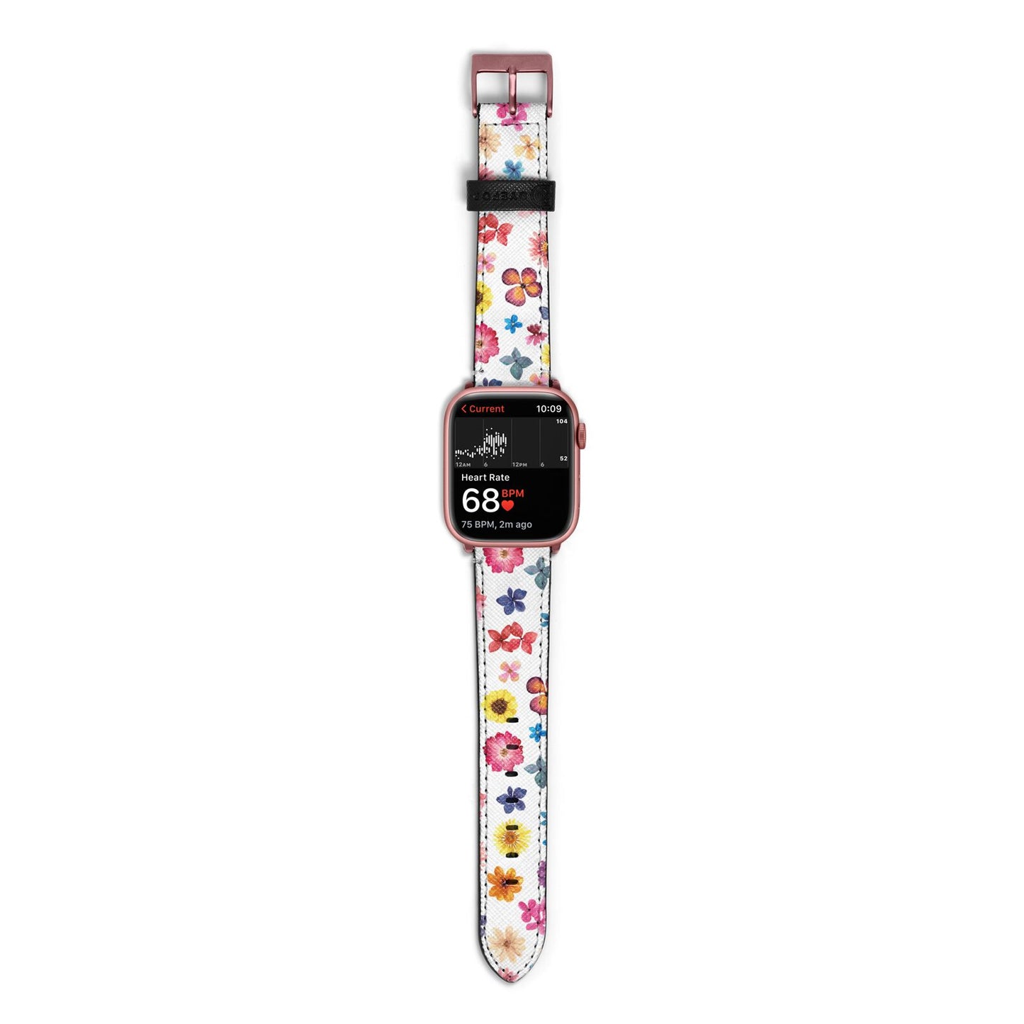 Summer Floral Apple Watch Strap Size 38mm with Rose Gold Hardware
