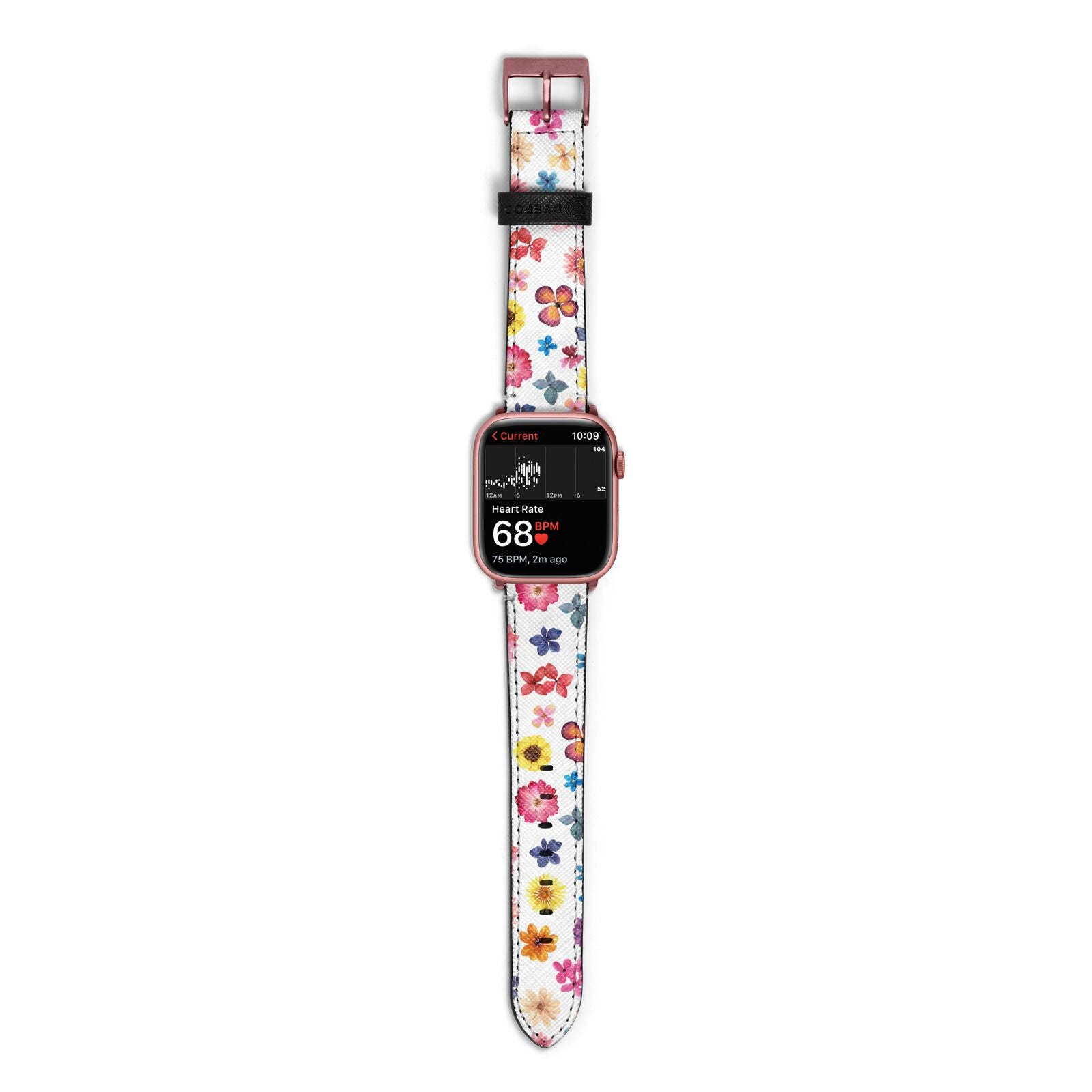 Summer Floral Apple Watch Strap Size 38mm with Rose Gold Hardware