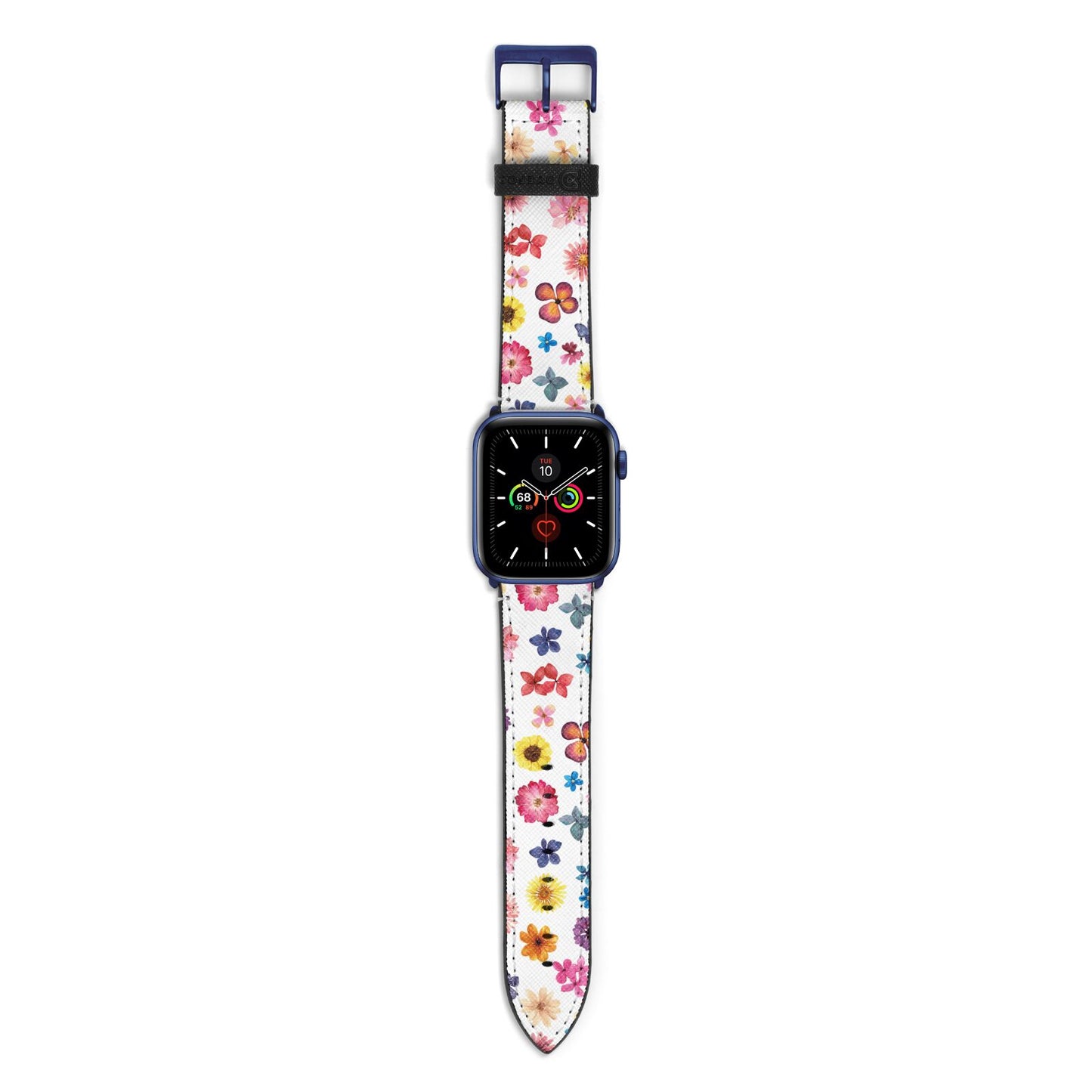 Summer Floral Apple Watch Strap with Blue Hardware