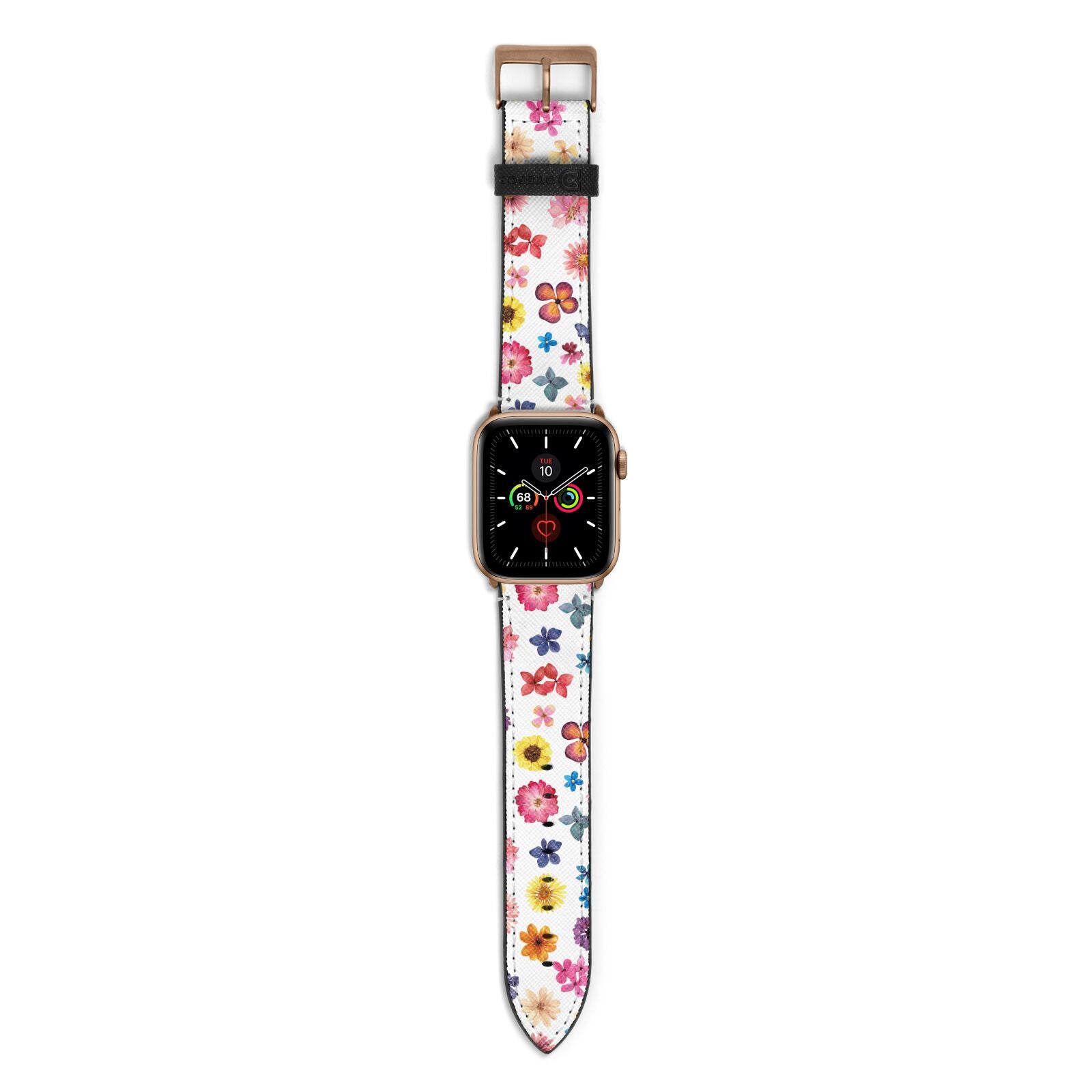 Summer Floral Apple Watch Strap with Gold Hardware