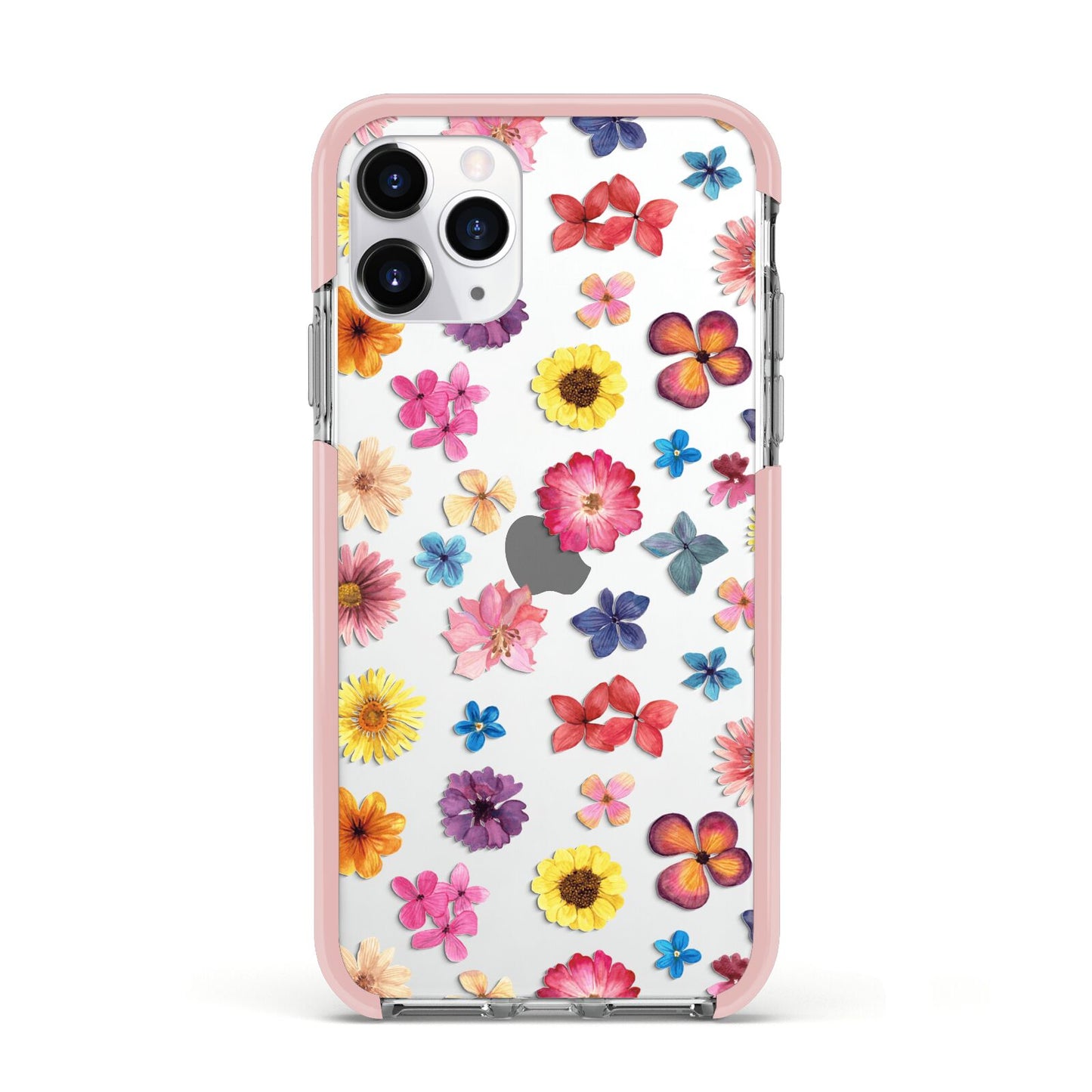 Summer Floral Apple iPhone 11 Pro in Silver with Pink Impact Case