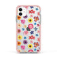 Summer Floral Apple iPhone 11 in White with Pink Impact Case