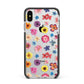 Summer Floral Apple iPhone Xs Max Impact Case Black Edge on Silver Phone