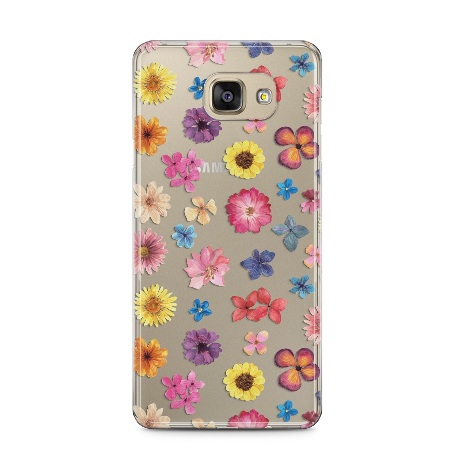Summer Floral Samsung Galaxy A5 2016 Case on gold phone