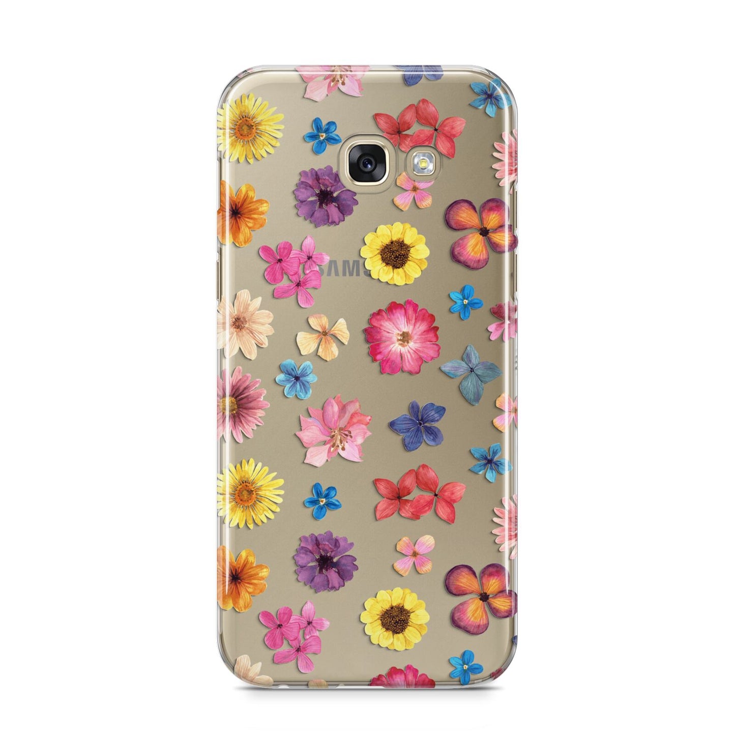 Summer Floral Samsung Galaxy A5 2017 Case on gold phone