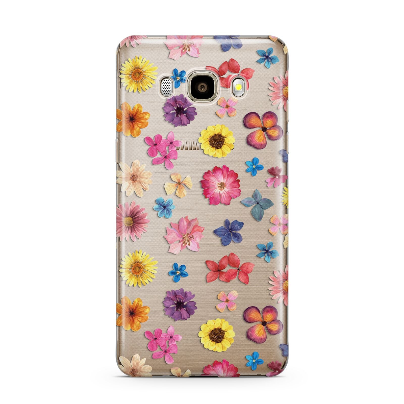 Summer Floral Samsung Galaxy J7 2016 Case on gold phone