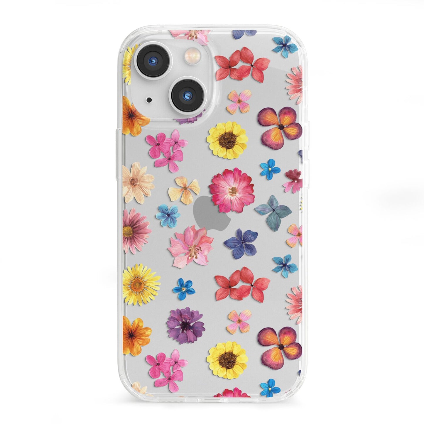 Summer Floral iPhone 13 Mini Clear Bumper Case