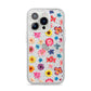 Summer Floral iPhone 14 Pro Glitter Tough Case Silver