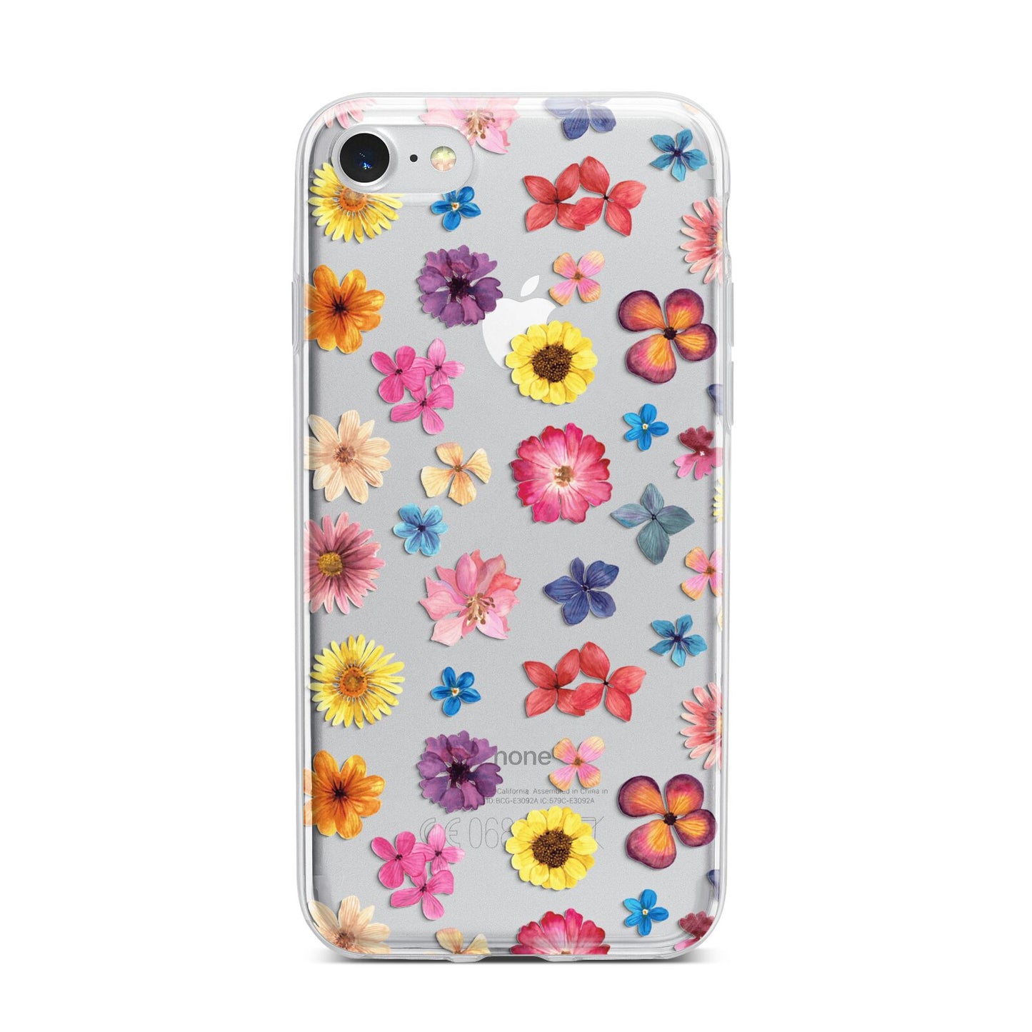 Summer Floral iPhone 7 Bumper Case on Silver iPhone