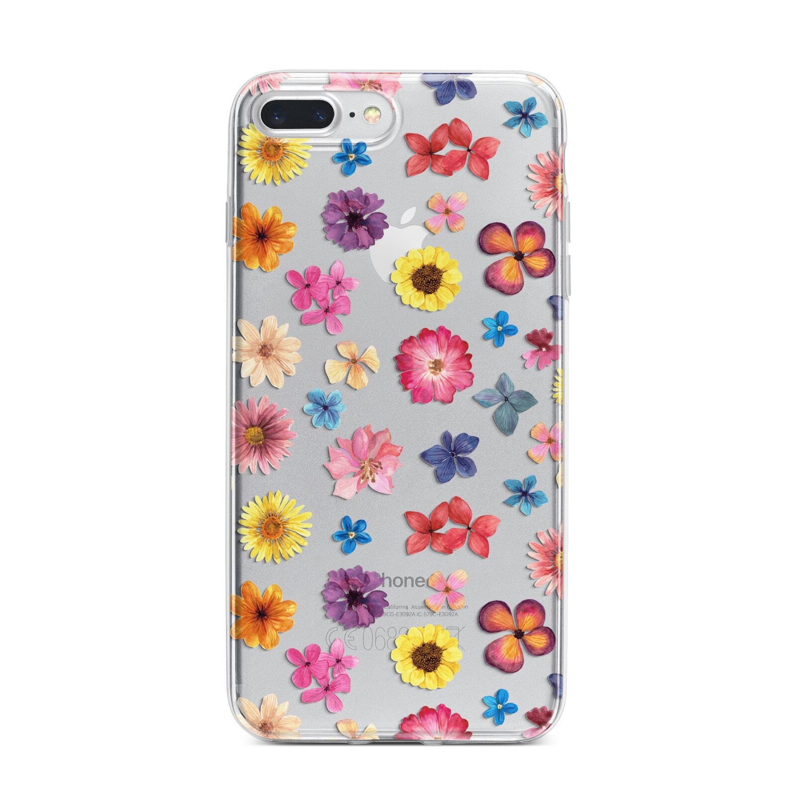 Summer Floral iPhone 7 Plus Bumper Case on Silver iPhone
