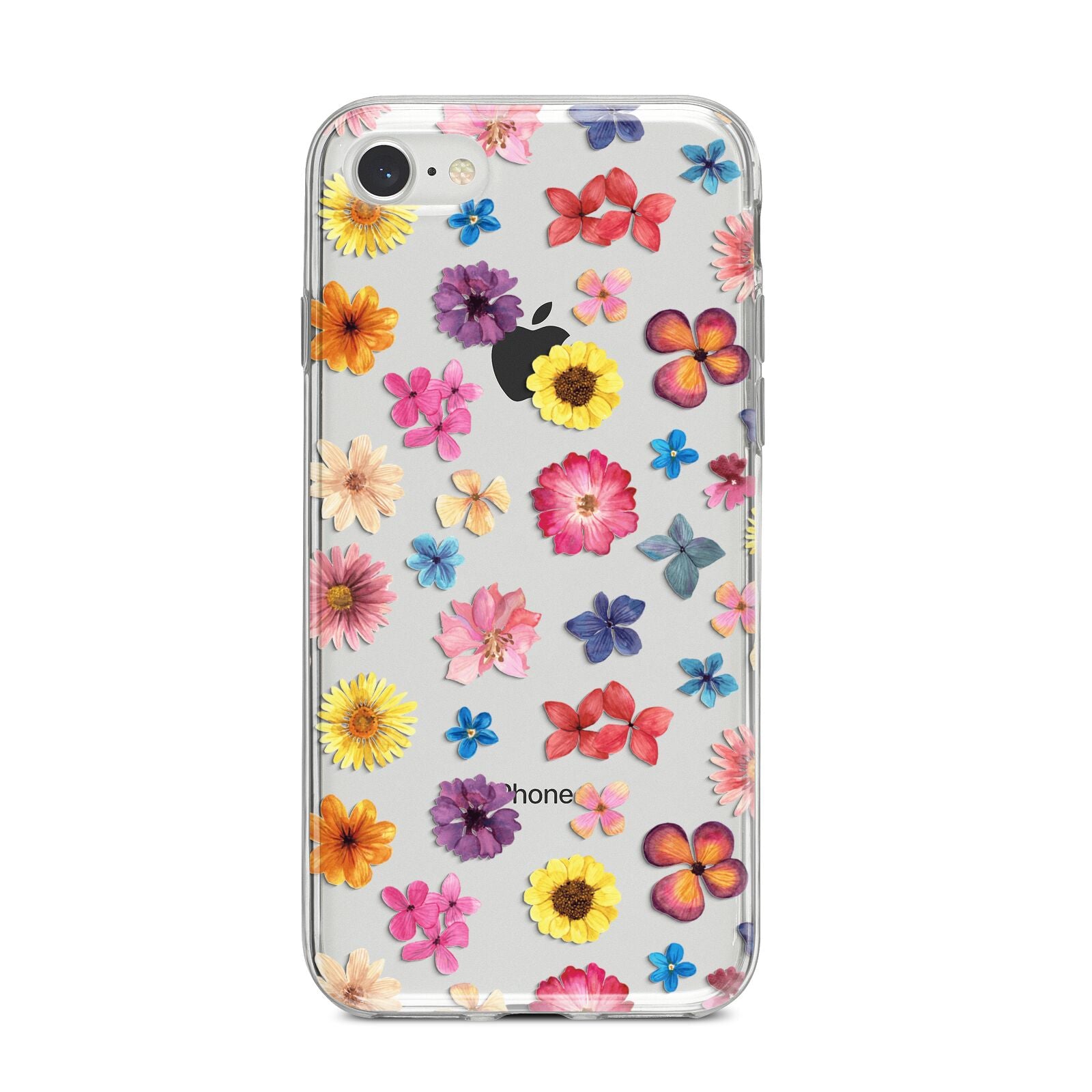 Summer Floral iPhone 8 Bumper Case on Silver iPhone