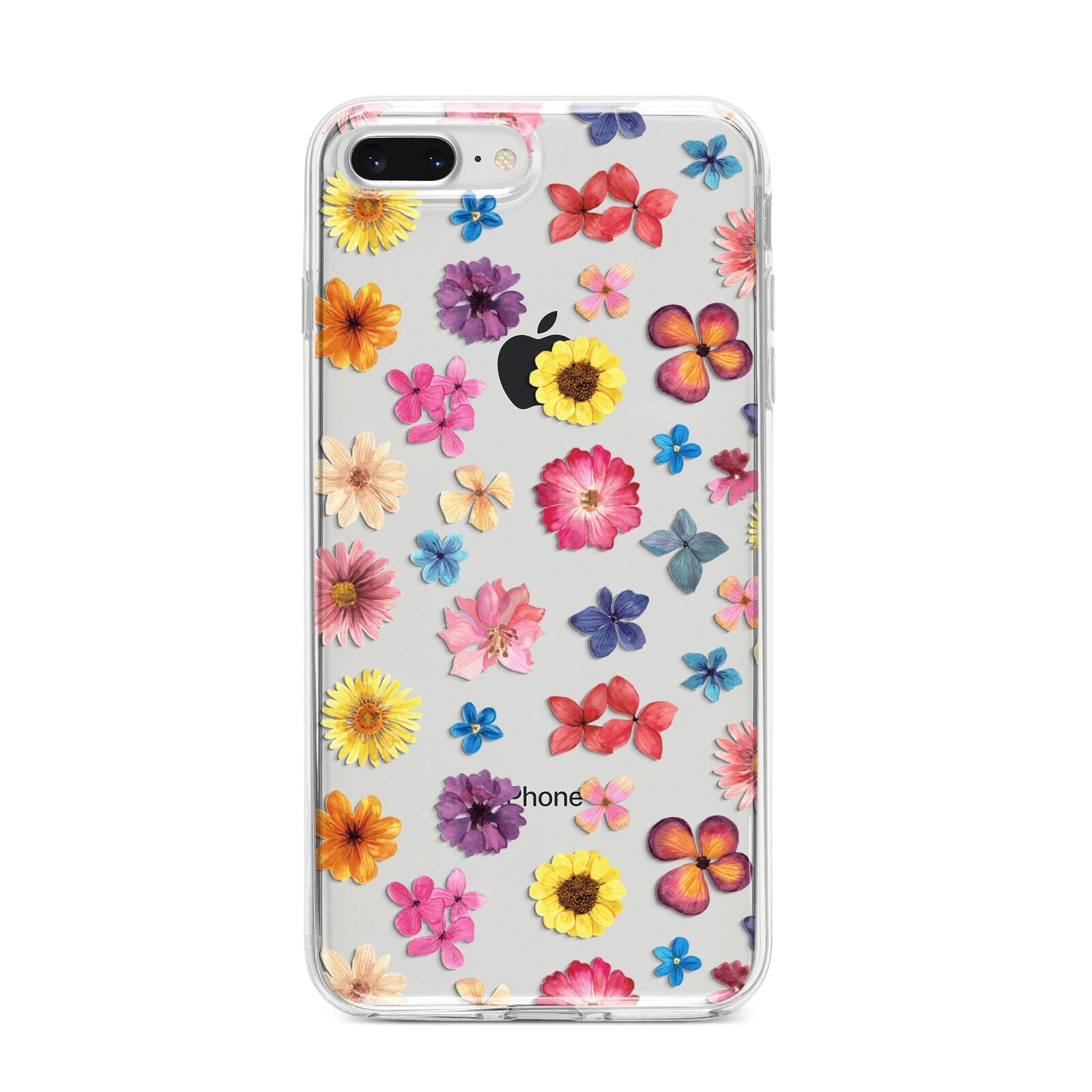 Summer Floral iPhone 8 Plus Bumper Case on Silver iPhone