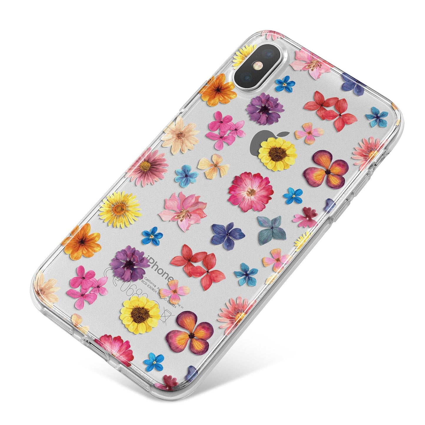 Summer Floral iPhone X Bumper Case on Silver iPhone