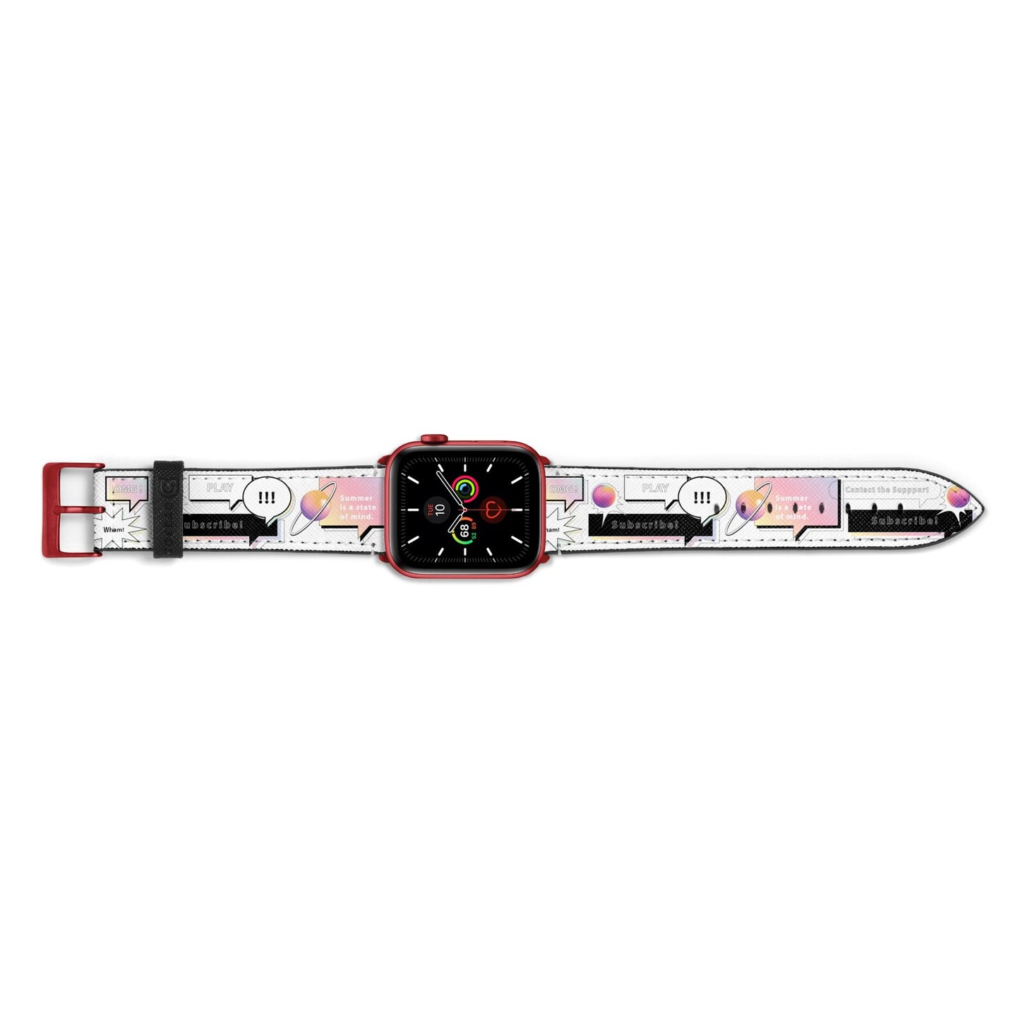 Summer Is A State Of Mind Apple Watch Strap Landscape Image Red Hardware