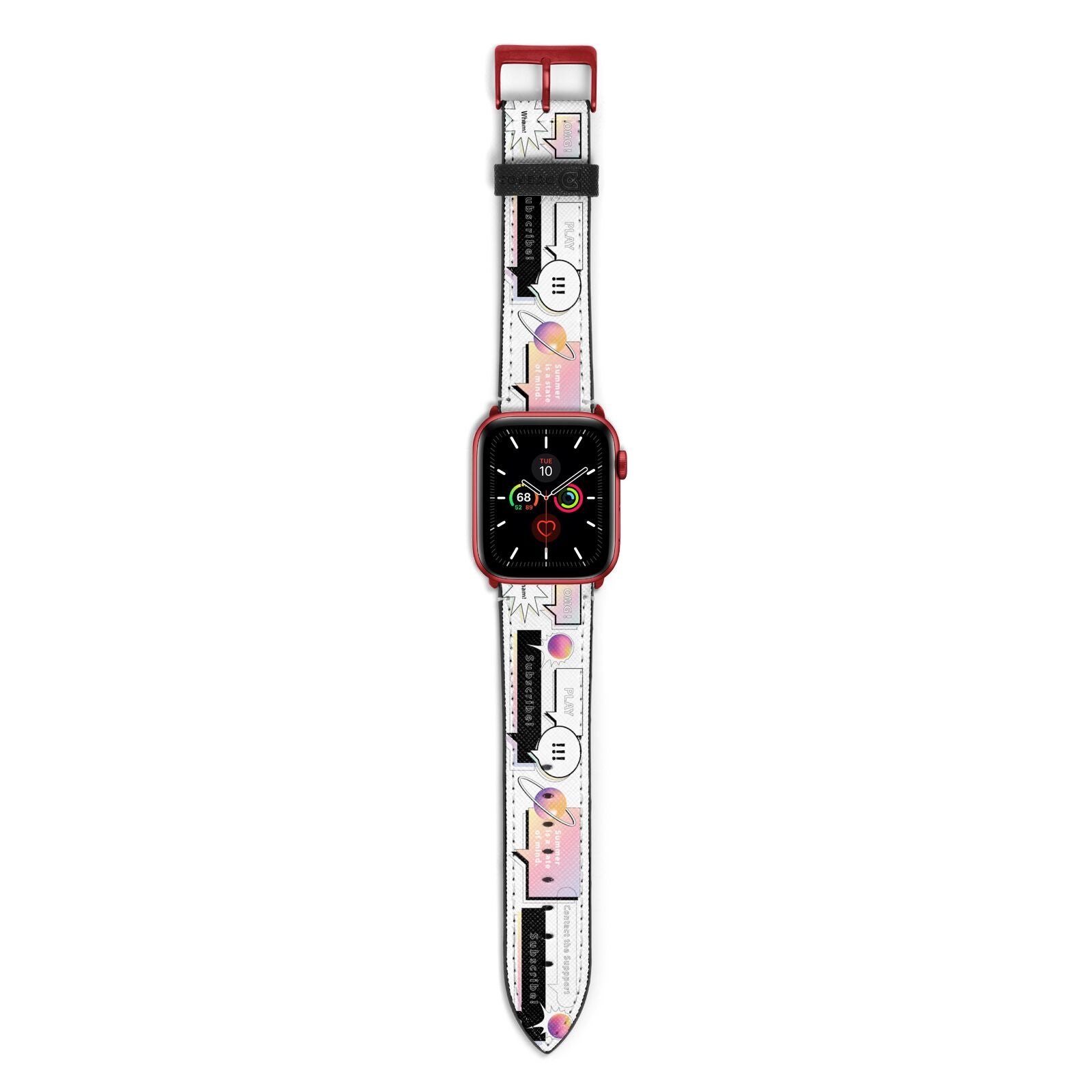 Summer Is A State Of Mind Apple Watch Strap with Red Hardware