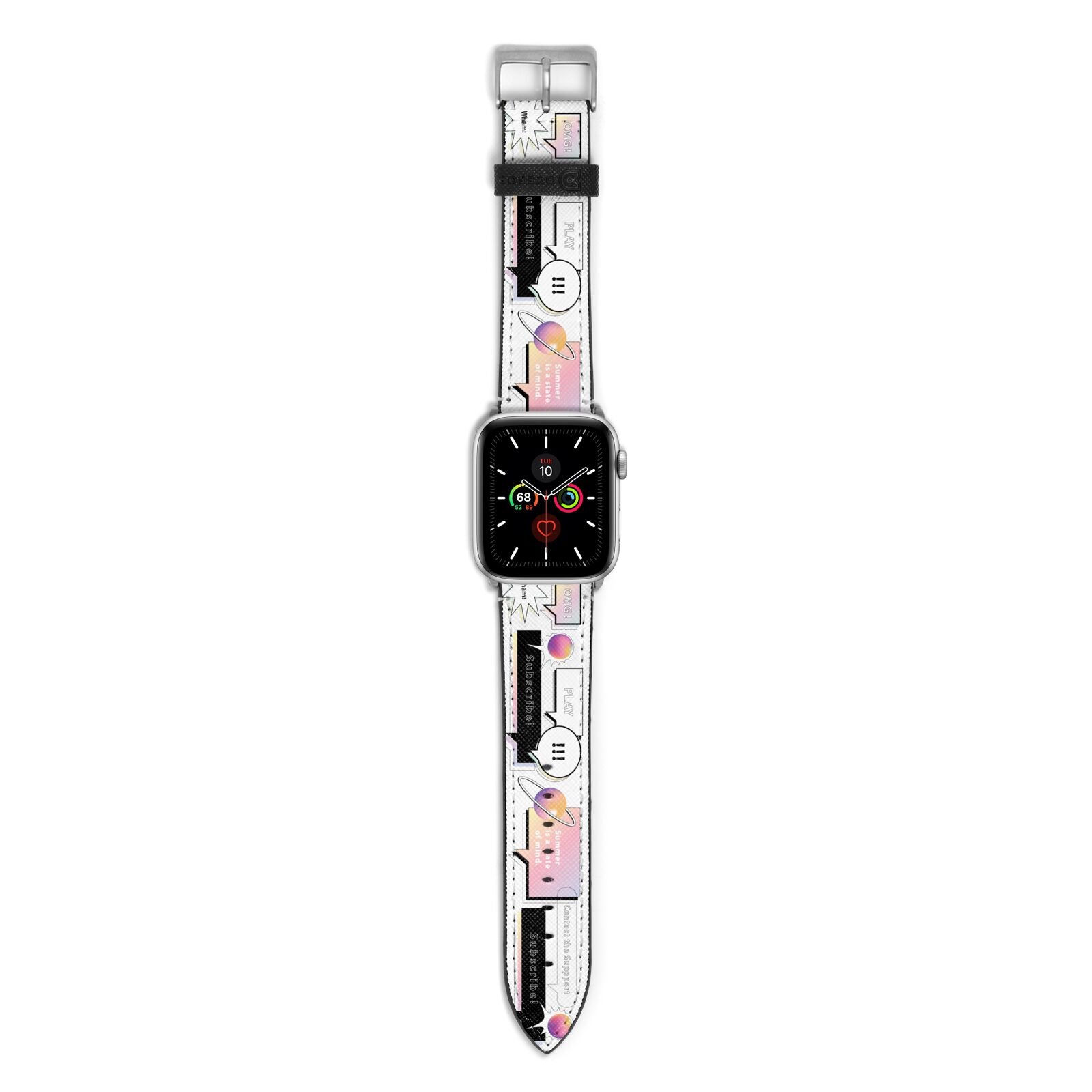 Summer Is A State Of Mind Apple Watch Strap with Silver Hardware