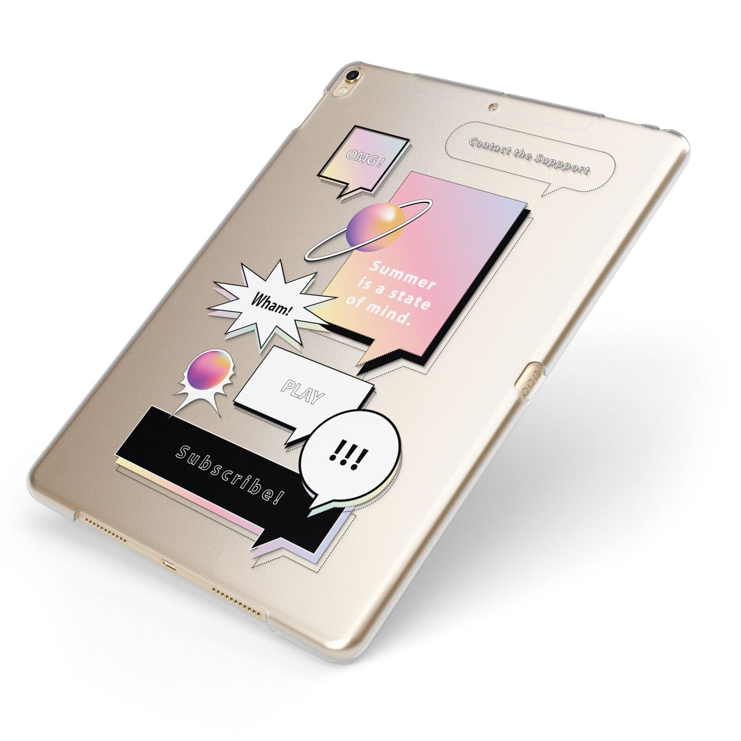 Summer Is A State Of Mind Apple iPad Case on Gold iPad Side View