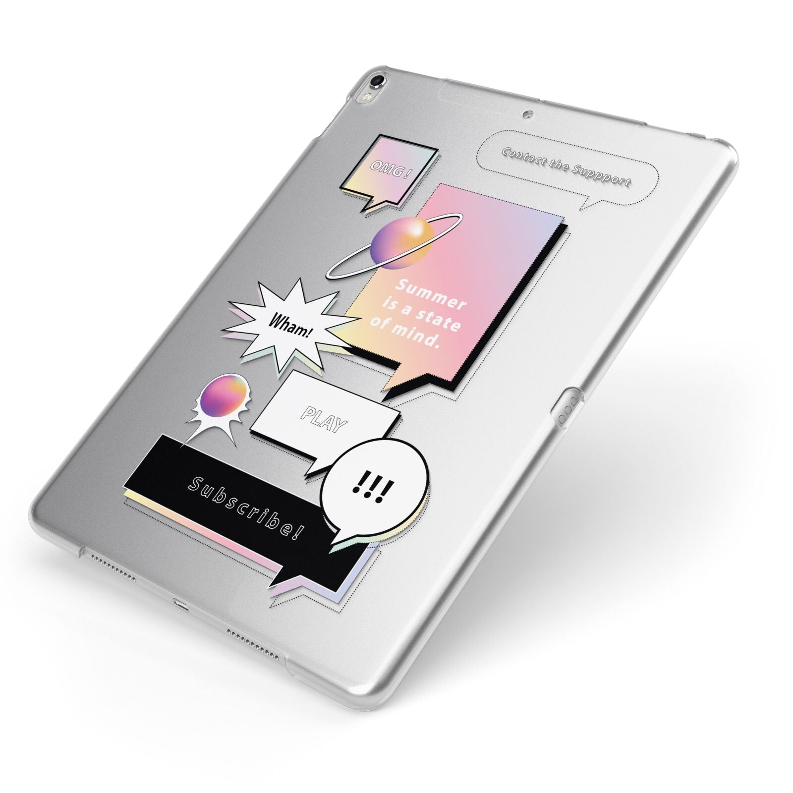 Summer Is A State Of Mind Apple iPad Case on Silver iPad Side View