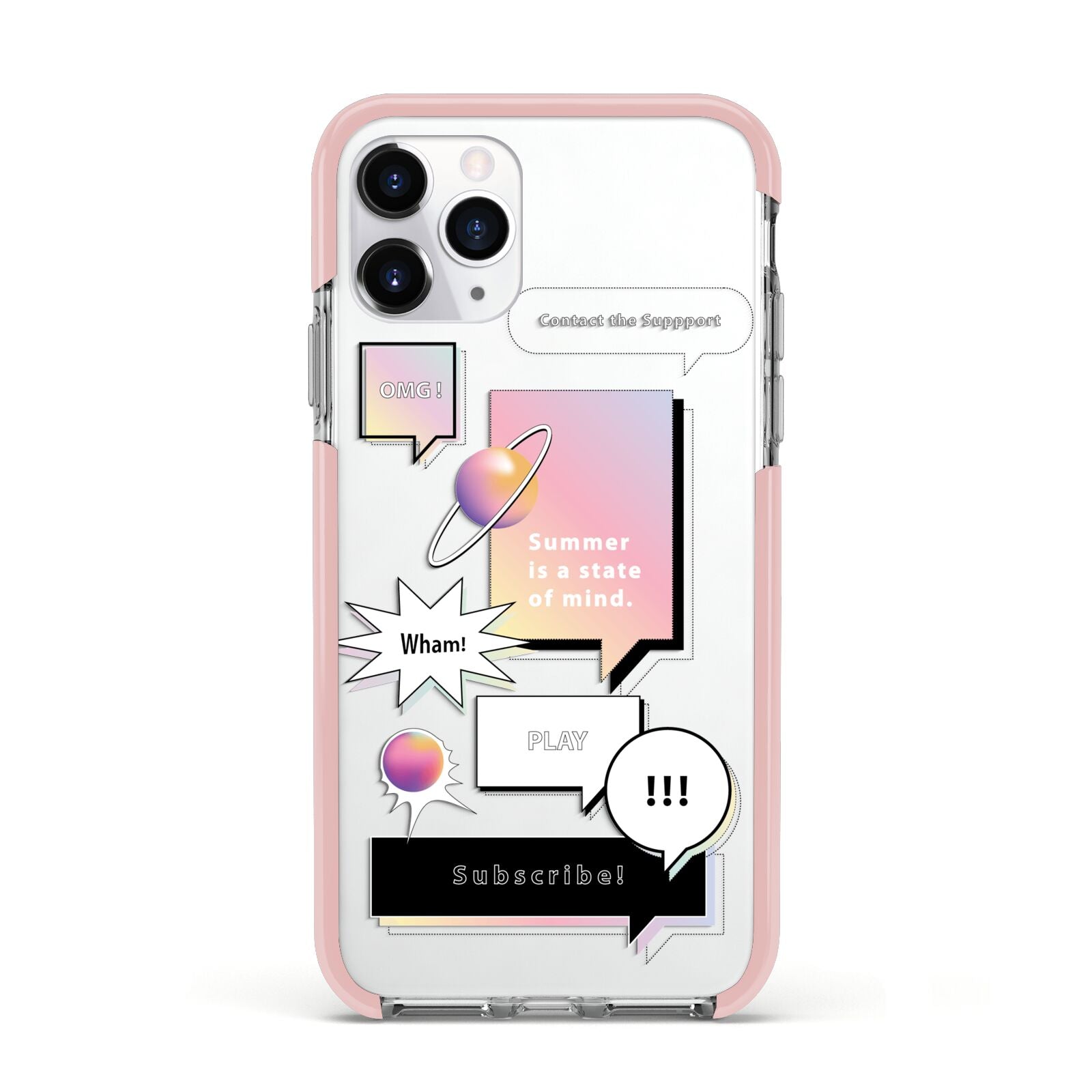 Summer Is A State Of Mind Apple iPhone 11 Pro in Silver with Pink Impact Case