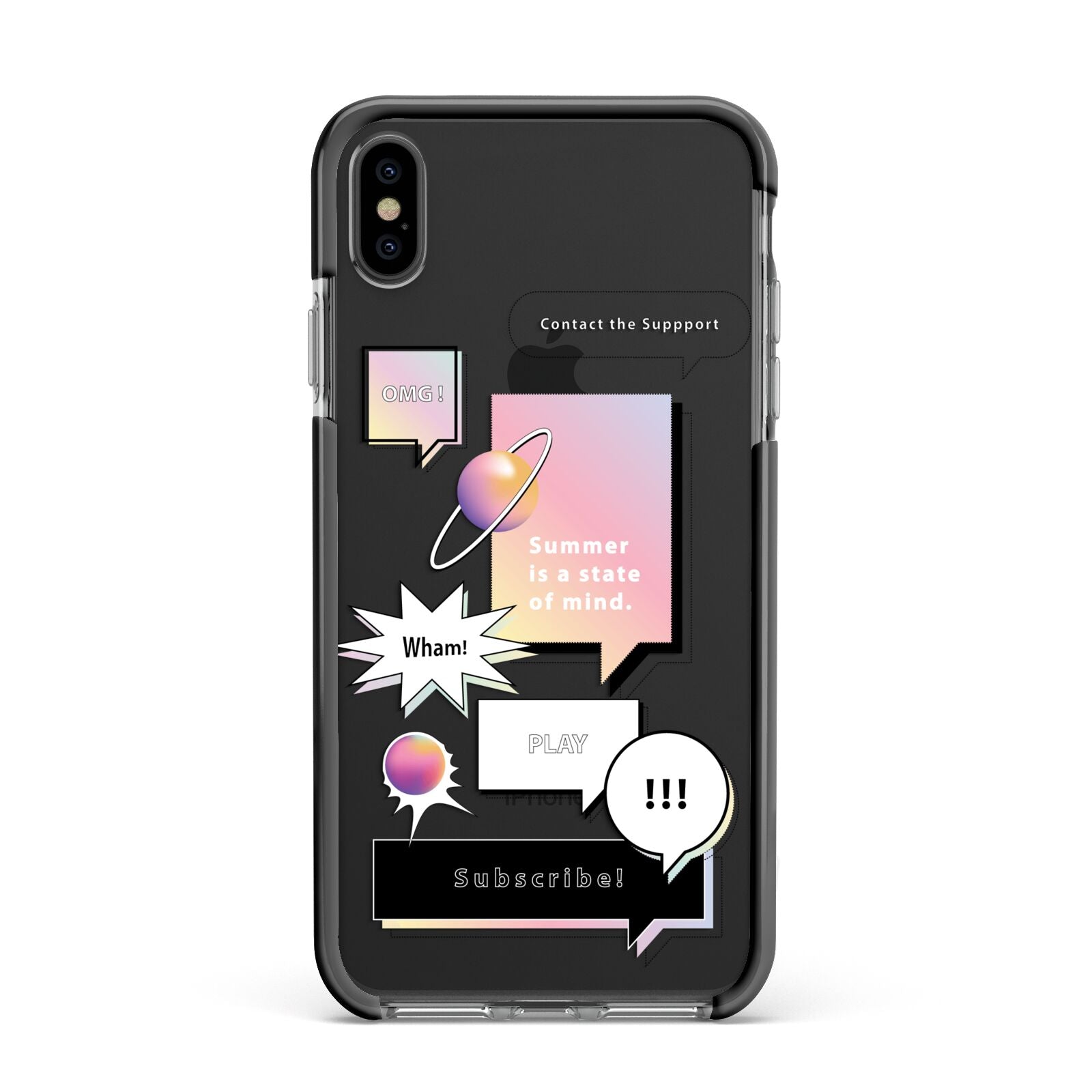 Summer Is A State Of Mind Apple iPhone Xs Max Impact Case Black Edge on Black Phone