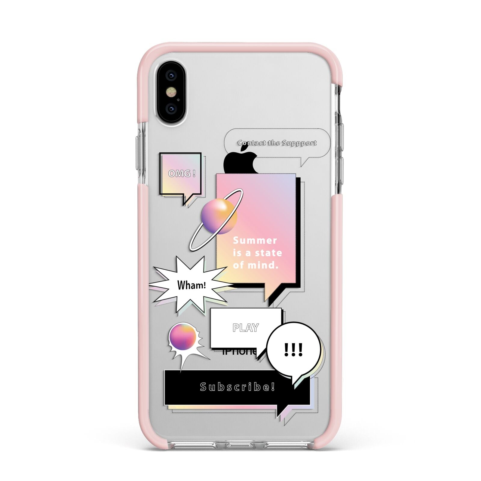 Summer Is A State Of Mind Apple iPhone Xs Max Impact Case Pink Edge on Silver Phone