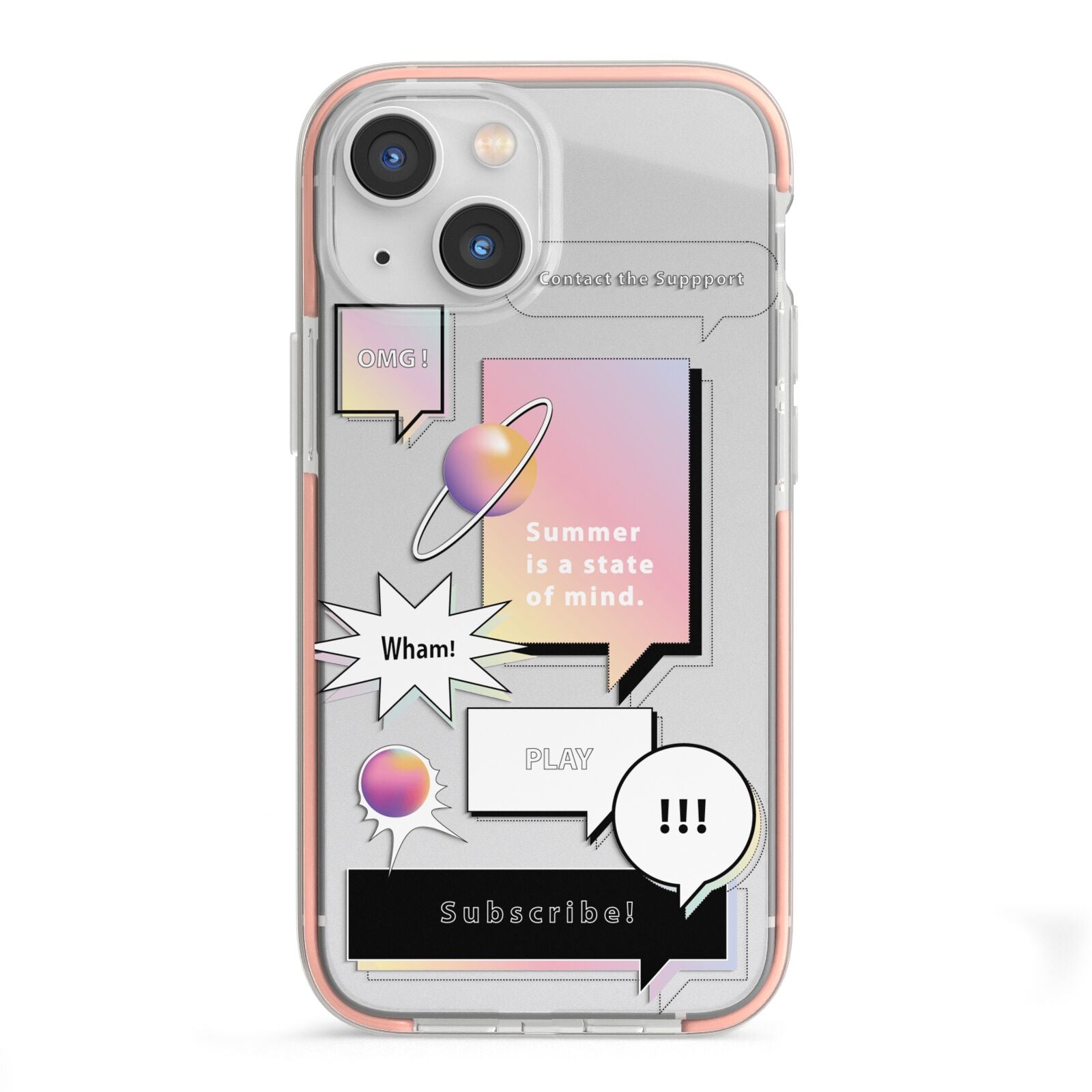 Summer Is A State Of Mind iPhone 13 Mini TPU Impact Case with Pink Edges