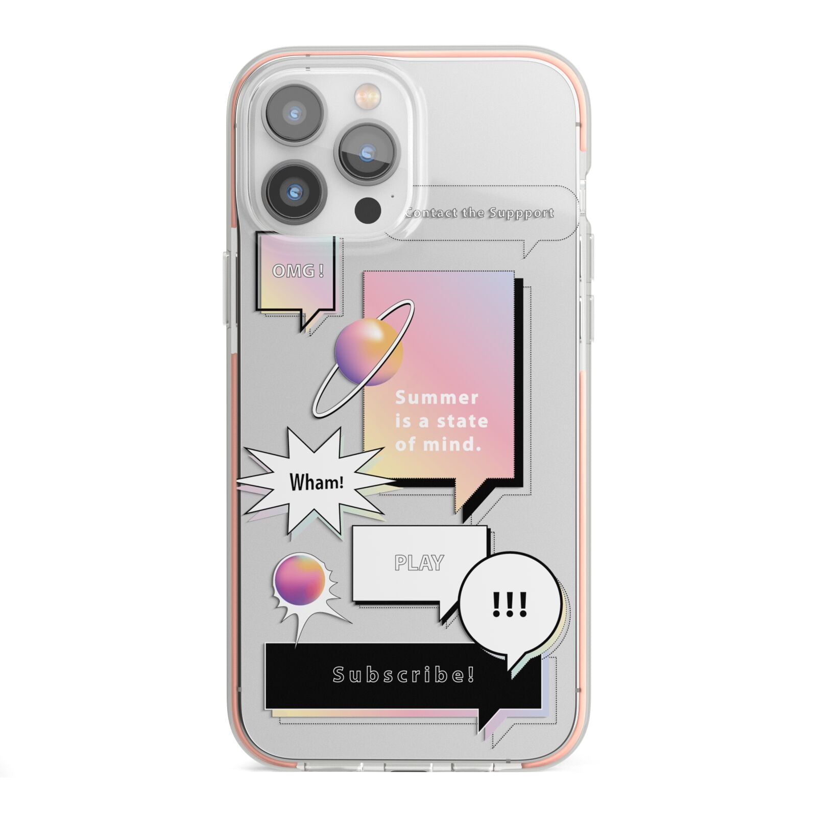 Summer Is A State Of Mind iPhone 13 Pro Max TPU Impact Case with Pink Edges