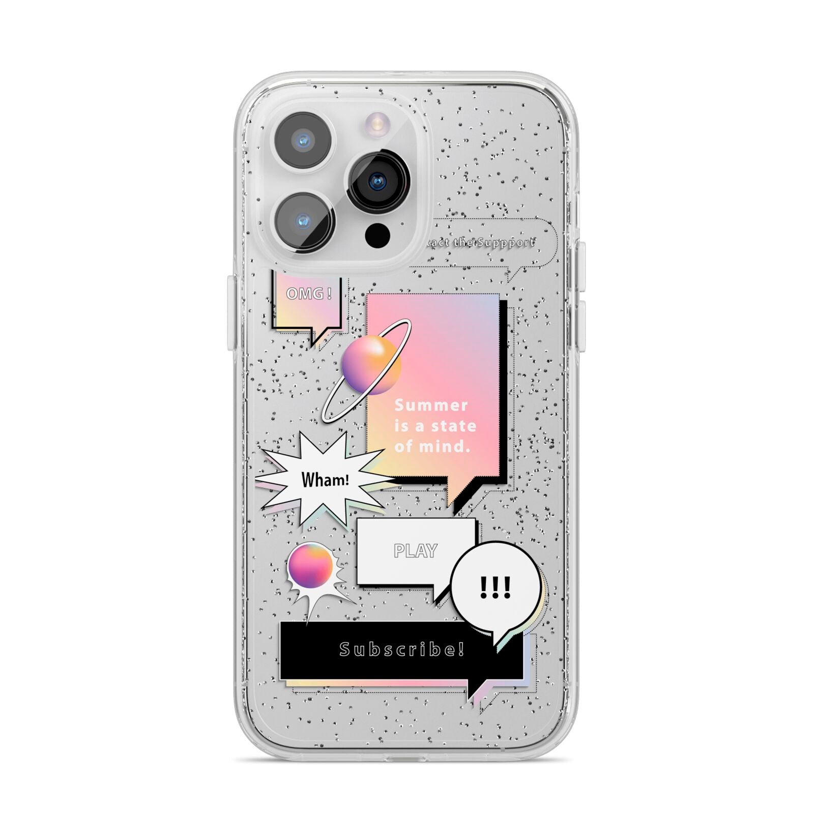 Summer Is A State Of Mind iPhone 14 Pro Max Glitter Tough Case Silver