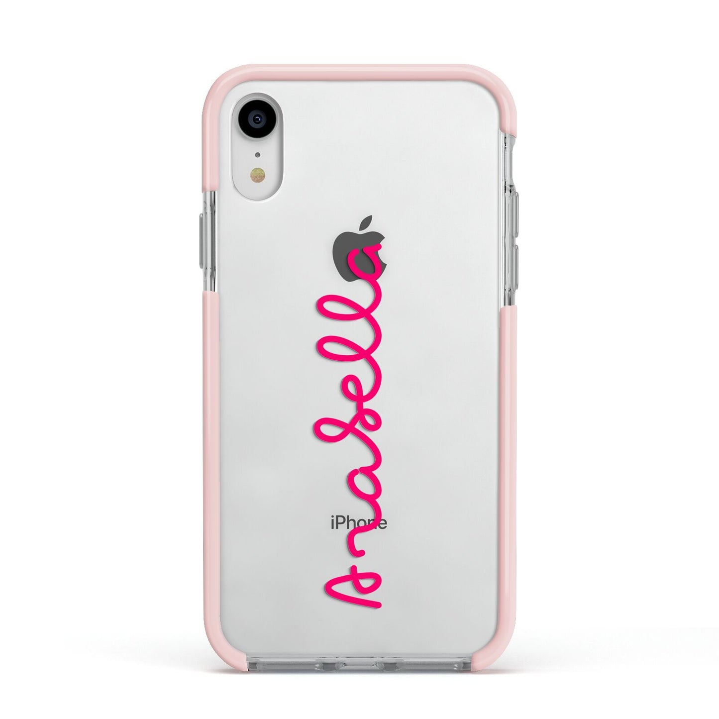 Summer Love Apple iPhone XR Impact Case Pink Edge on Silver Phone