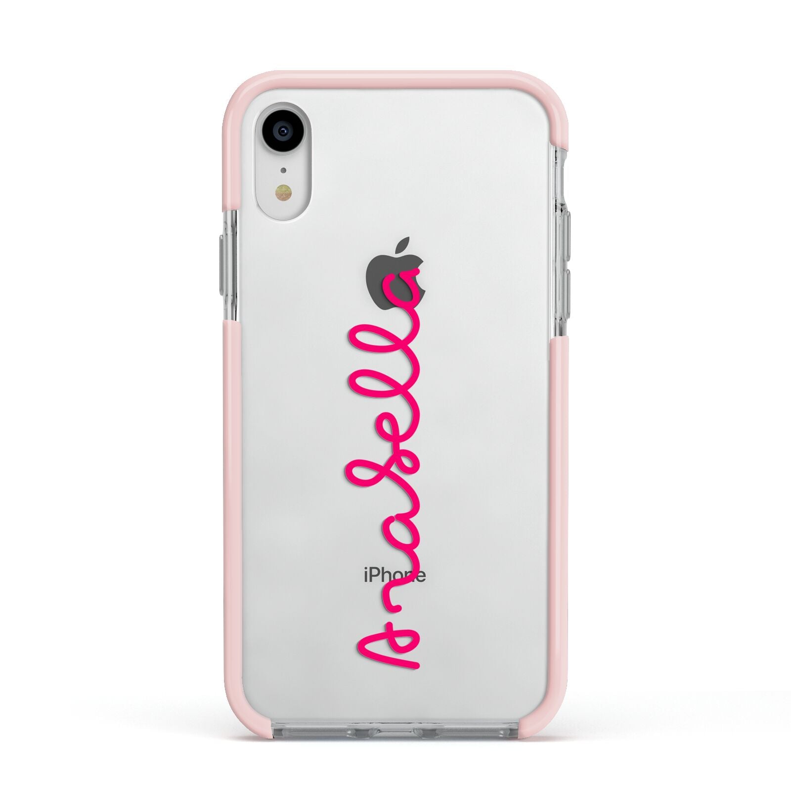 Summer Love Apple iPhone XR Impact Case Pink Edge on Silver Phone