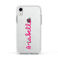 Summer Love Apple iPhone XR Impact Case White Edge on Silver Phone