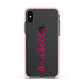 Summer Love Apple iPhone Xs Impact Case Pink Edge on Black Phone