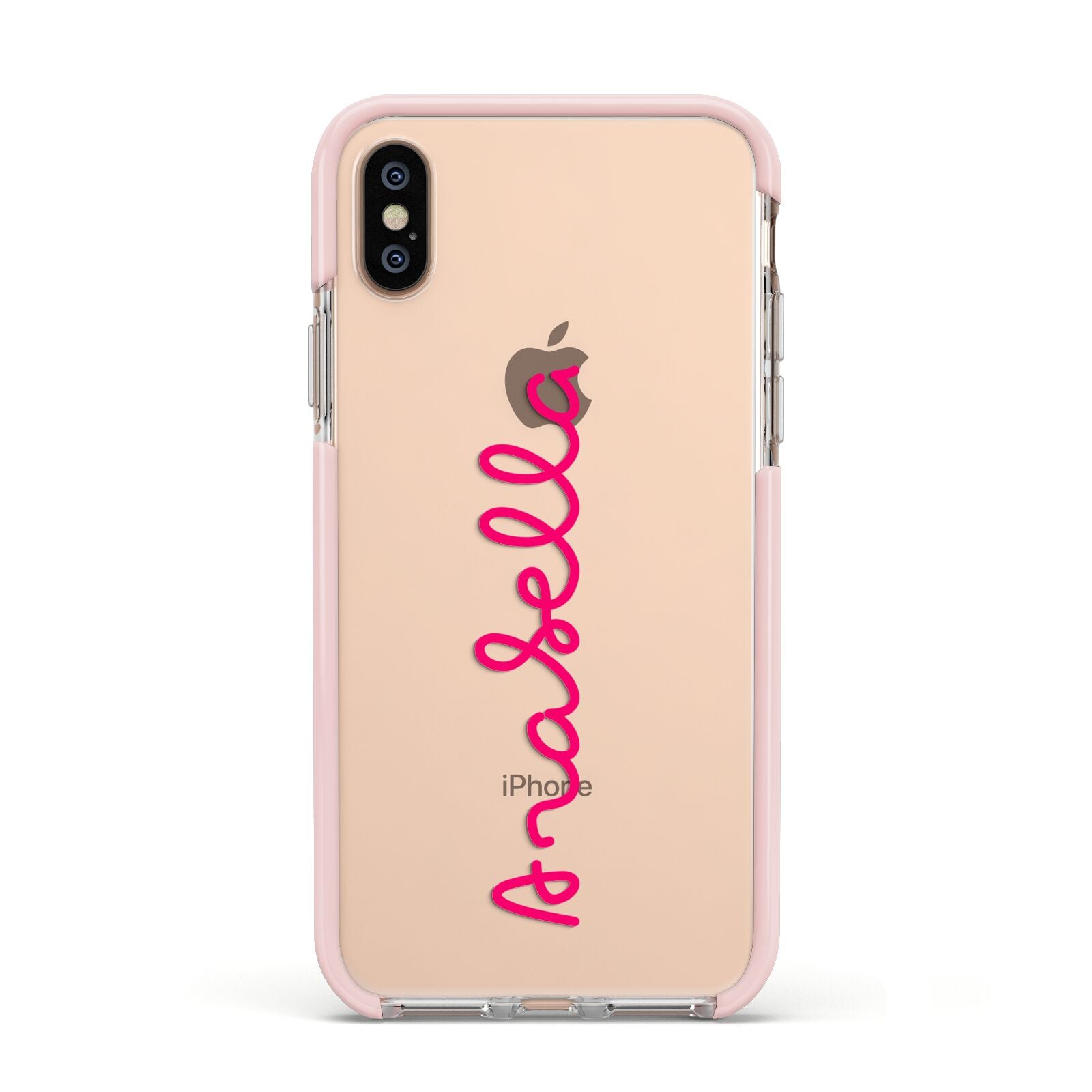 Summer Love Apple iPhone Xs Impact Case Pink Edge on Gold Phone